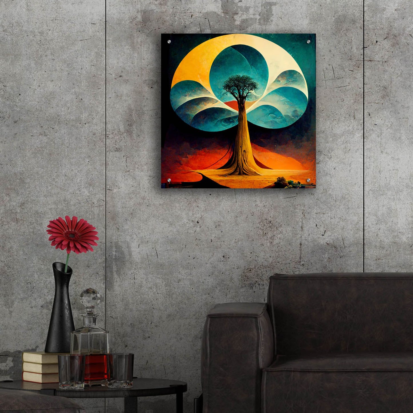 Epic Art 'Tree Of Life 34' by Ray Heere, Acrylic Glass Wall Art,24x24