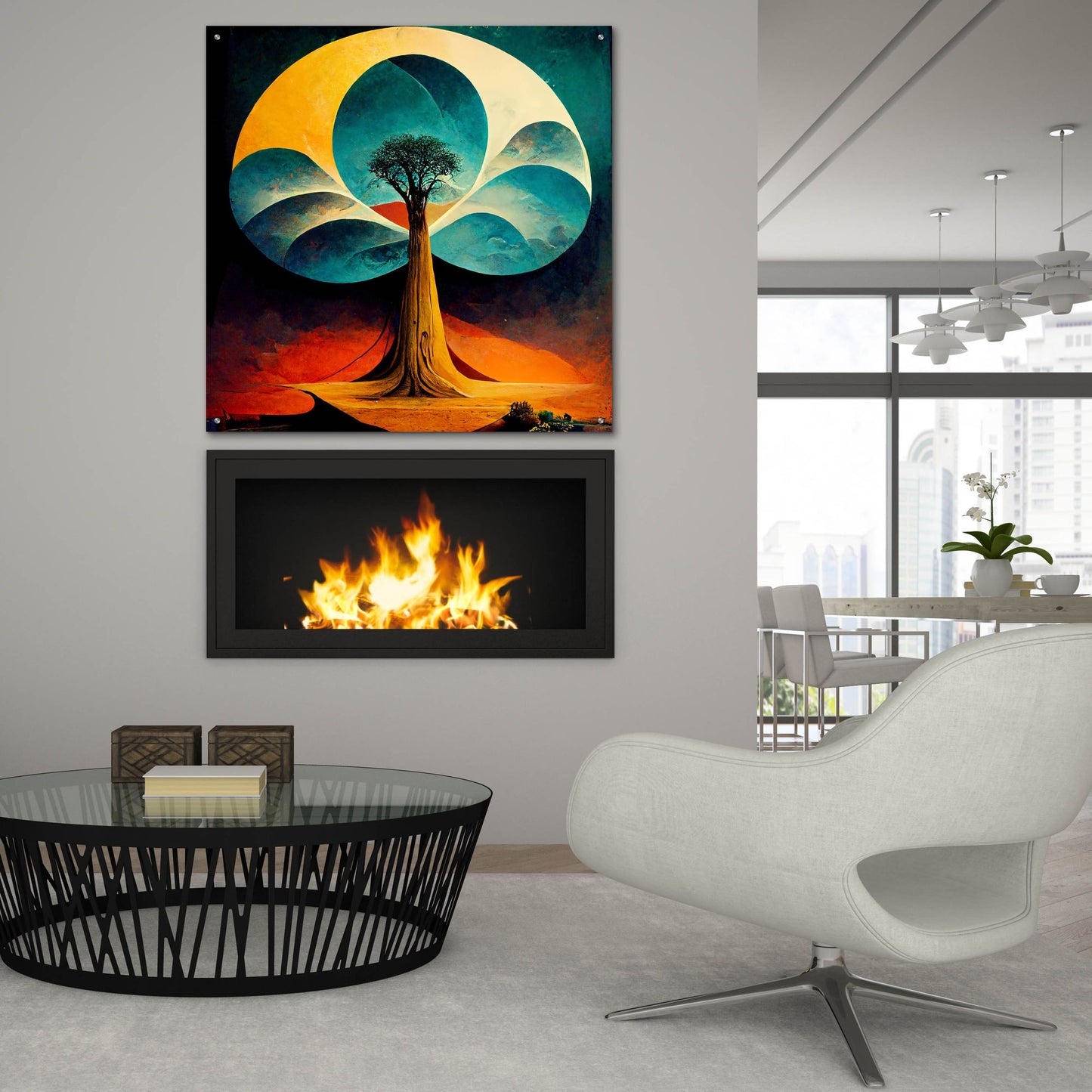 Epic Art 'Tree Of Life 34' by Ray Heere, Acrylic Glass Wall Art,36x36