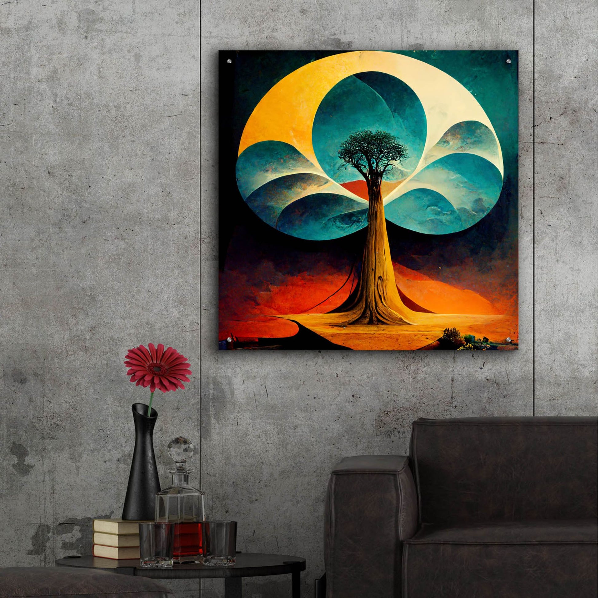 Epic Art 'Tree Of Life 34' by Ray Heere, Acrylic Glass Wall Art,36x36