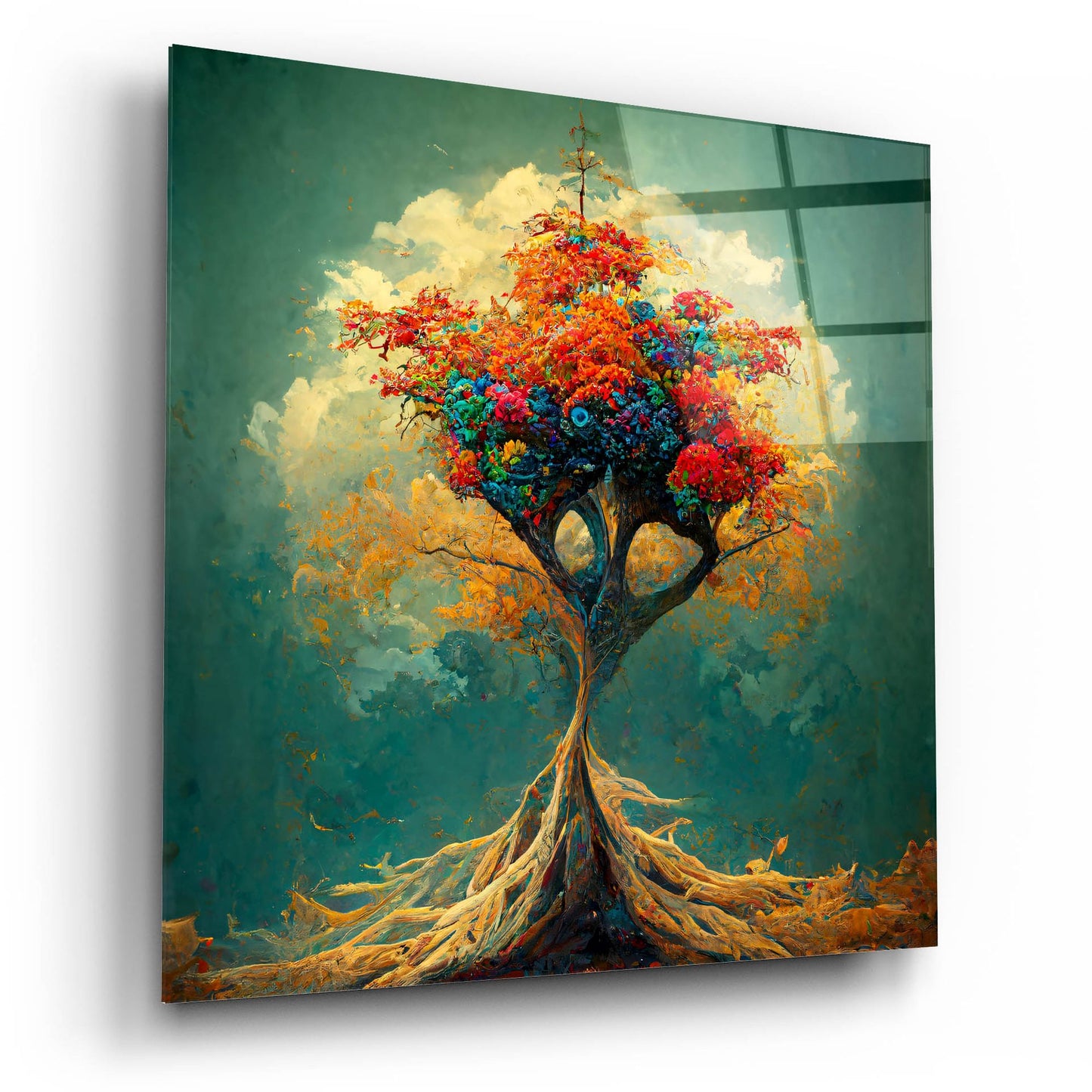 Epic Art 'Tree Of Life 35' by Ray Heere, Acrylic Glass Wall Art,12x12