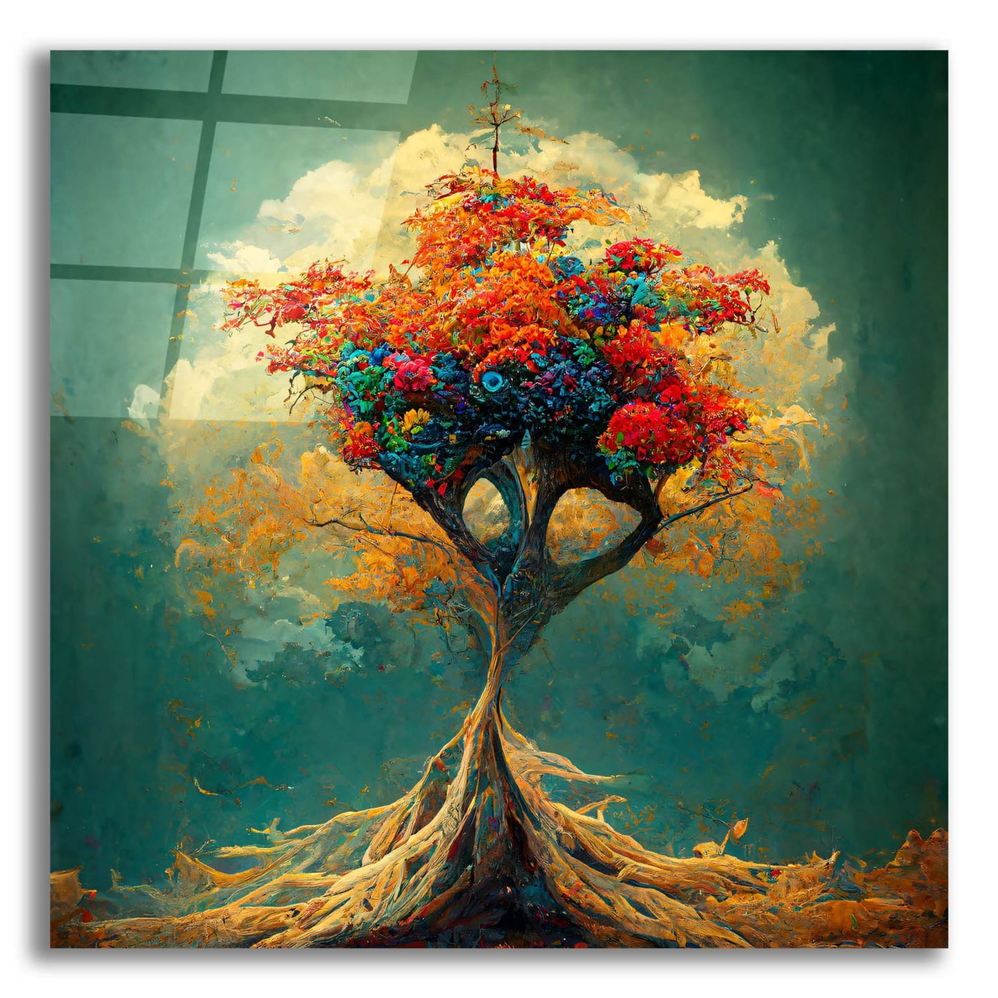 Epic Art 'Tree Of Life 35' by Ray Heere, Acrylic Glass Wall Art,12x12