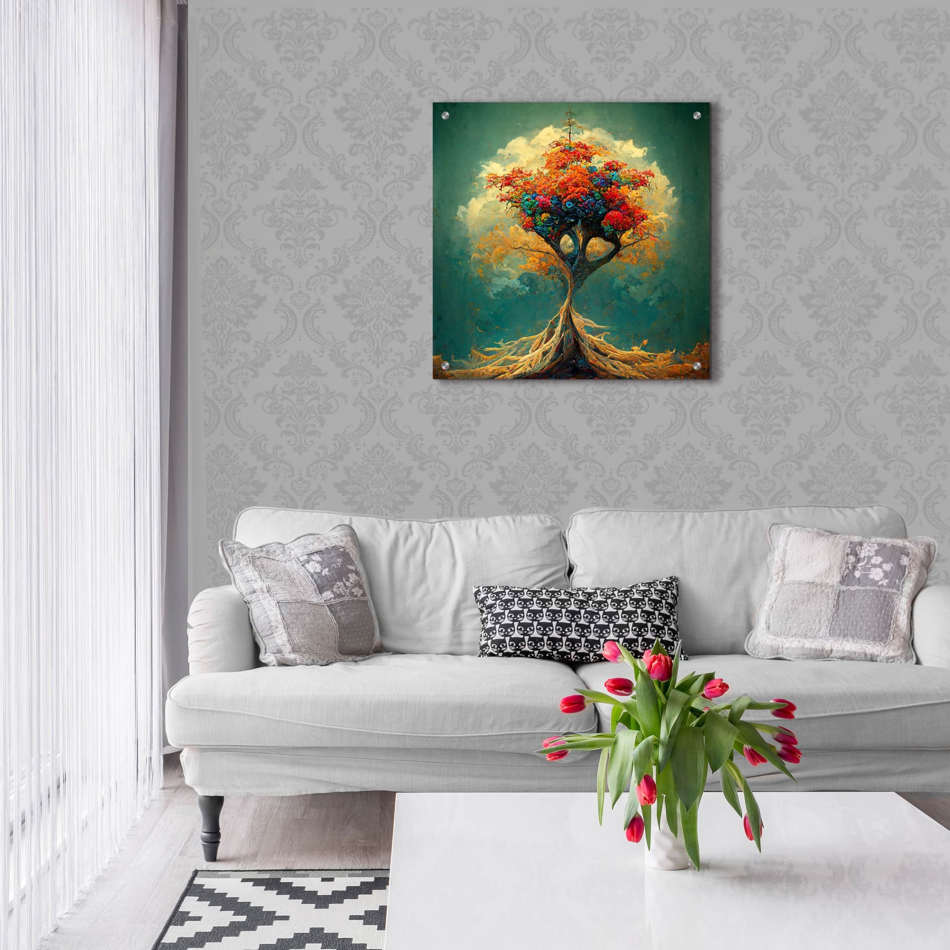 Epic Art 'Tree Of Life 35' by Ray Heere, Acrylic Glass Wall Art,24x24