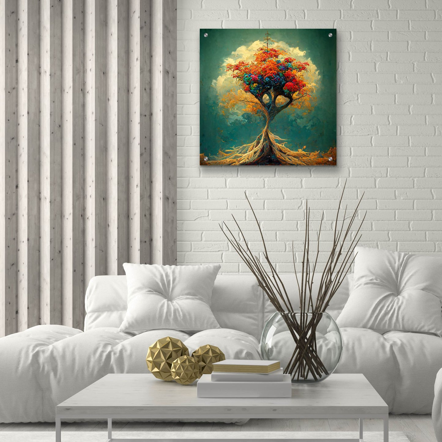 Epic Art 'Tree Of Life 35' by Ray Heere, Acrylic Glass Wall Art,24x24