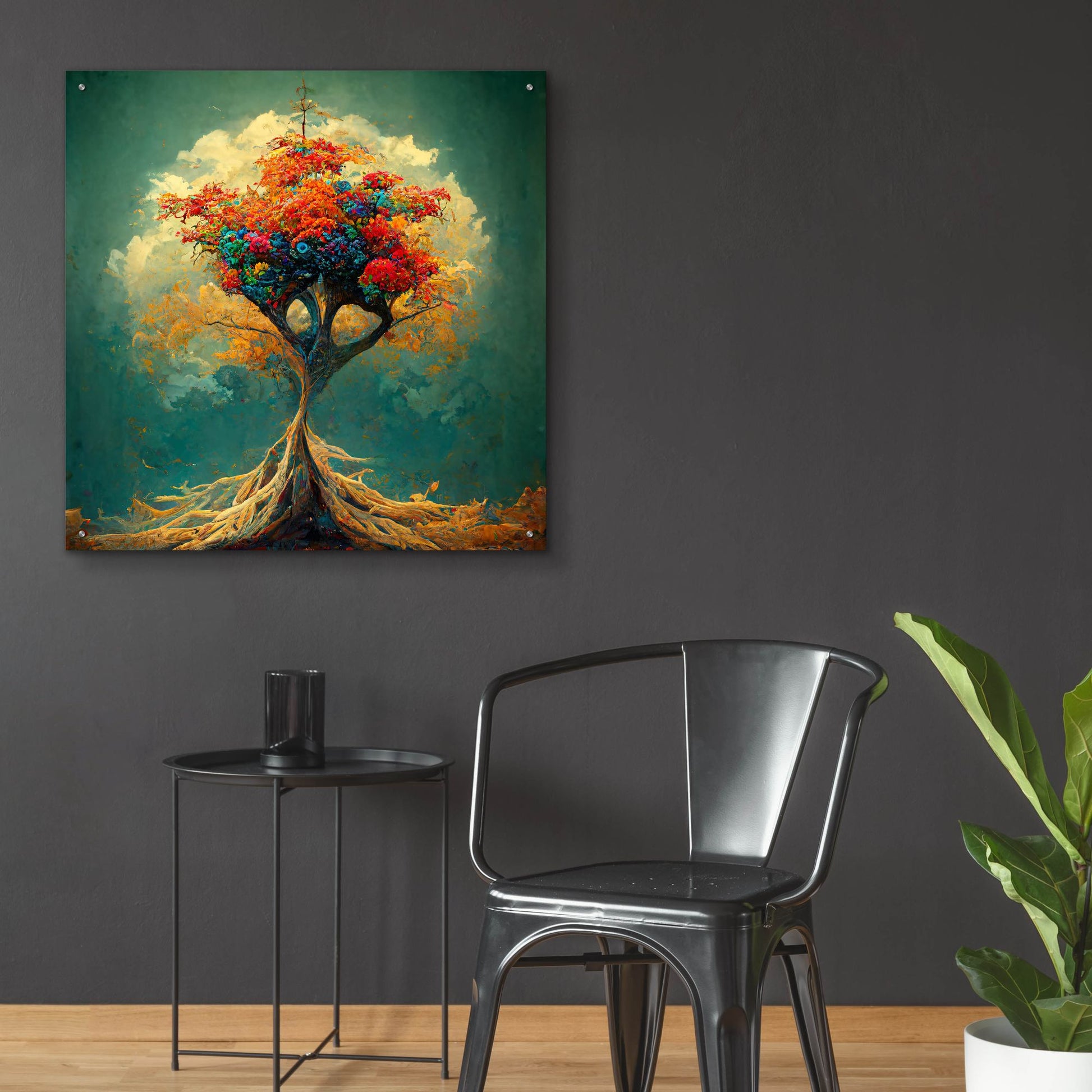 Epic Art 'Tree Of Life 35' by Ray Heere, Acrylic Glass Wall Art,36x36