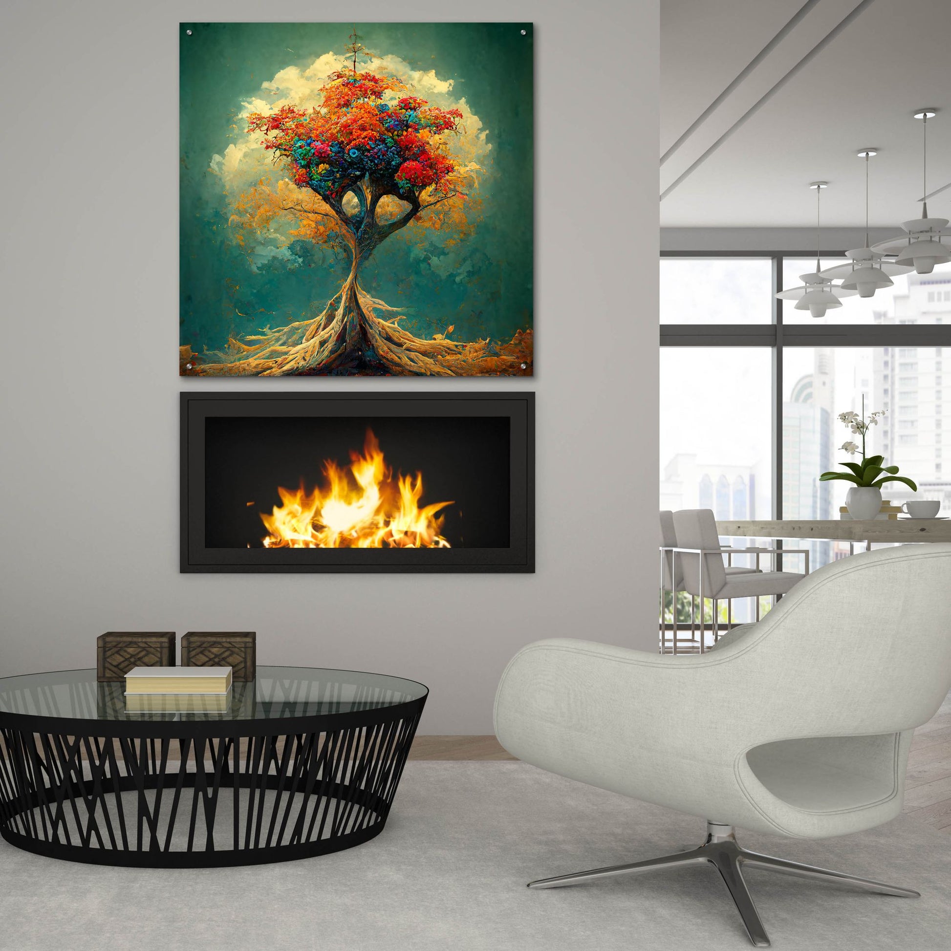 Epic Art 'Tree Of Life 35' by Ray Heere, Acrylic Glass Wall Art,36x36