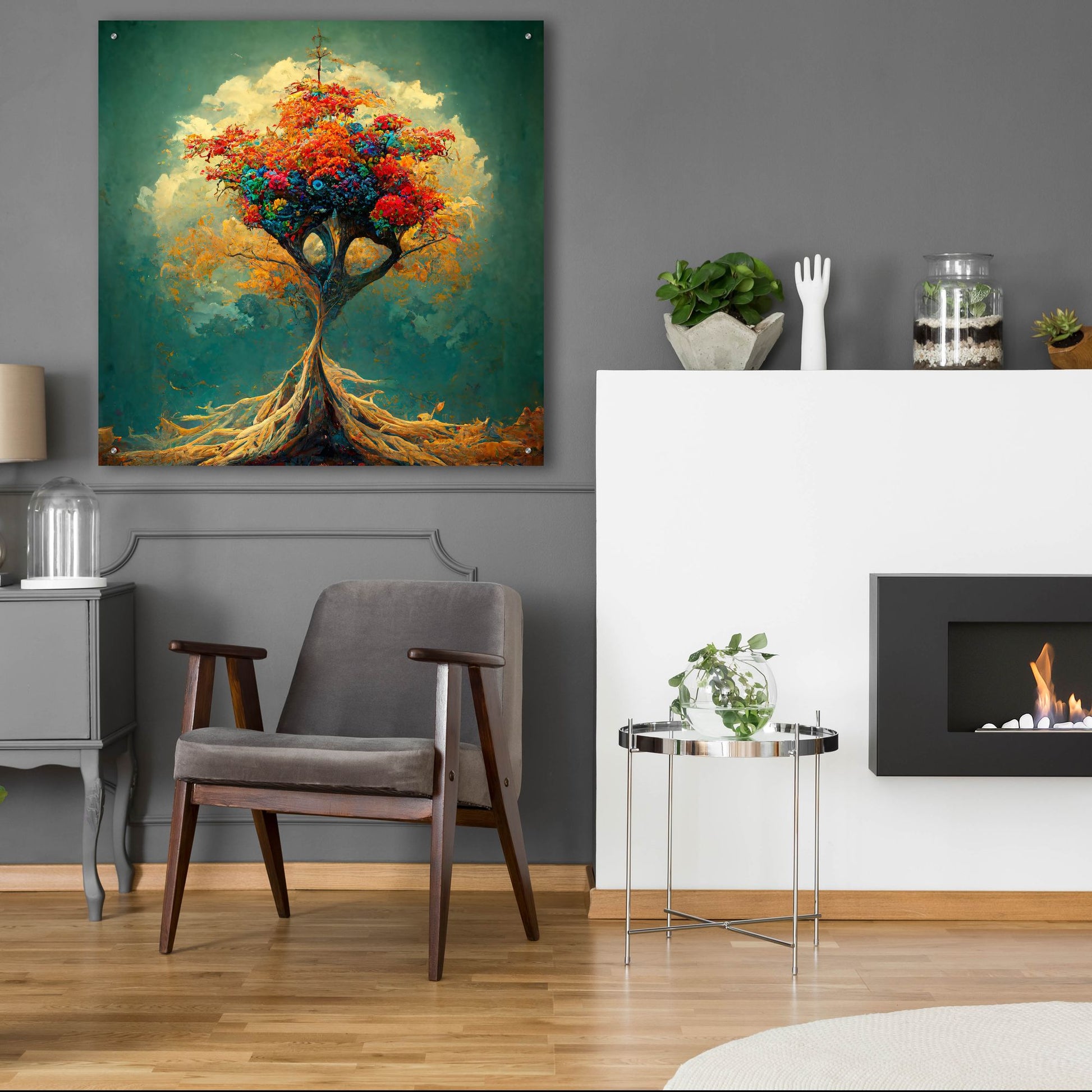 Epic Art 'Tree Of Life 35' by Ray Heere, Acrylic Glass Wall Art,36x36