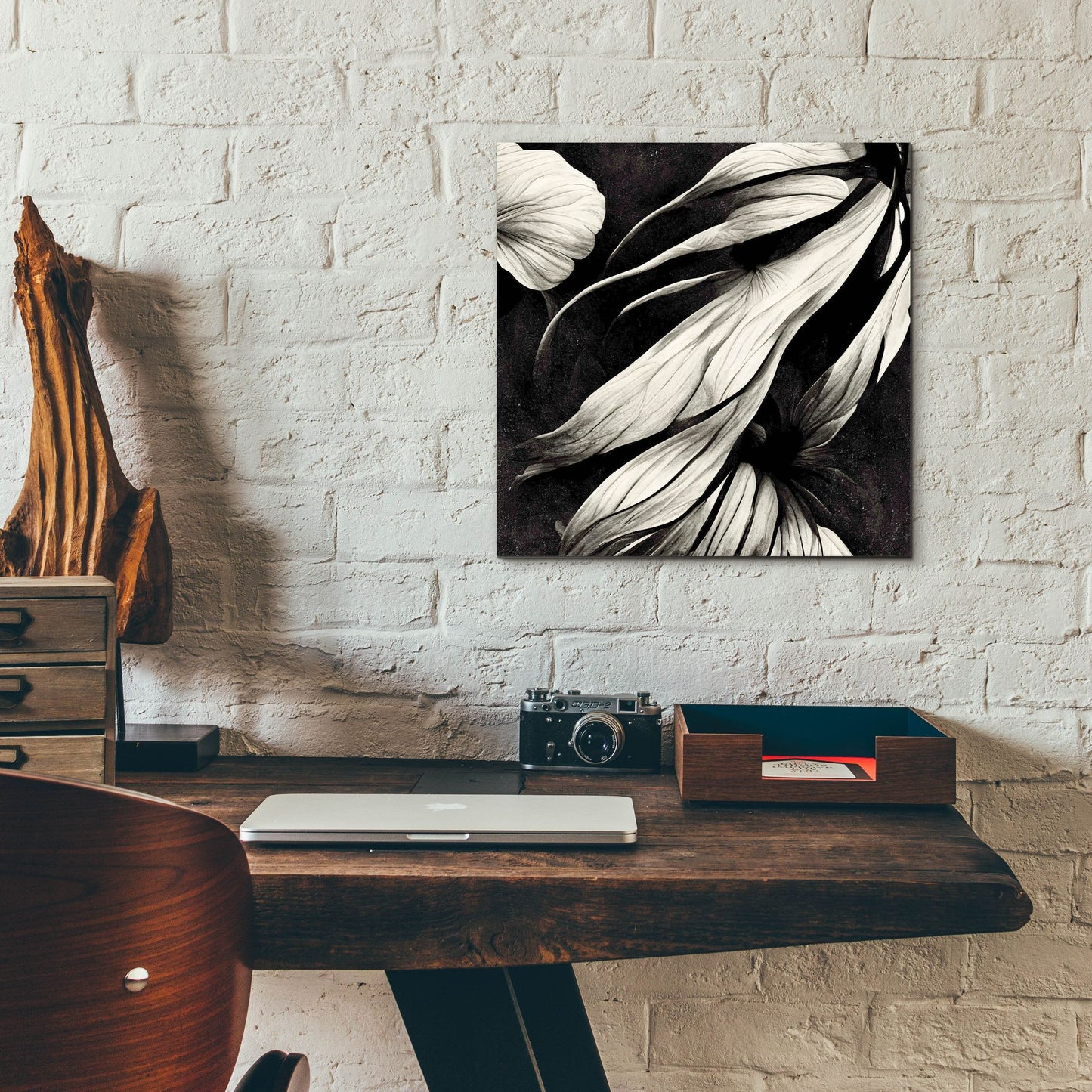 Epic Art 'Flowers Black White 11' by Ray Heere, Acrylic Glass Wall Art,12x12