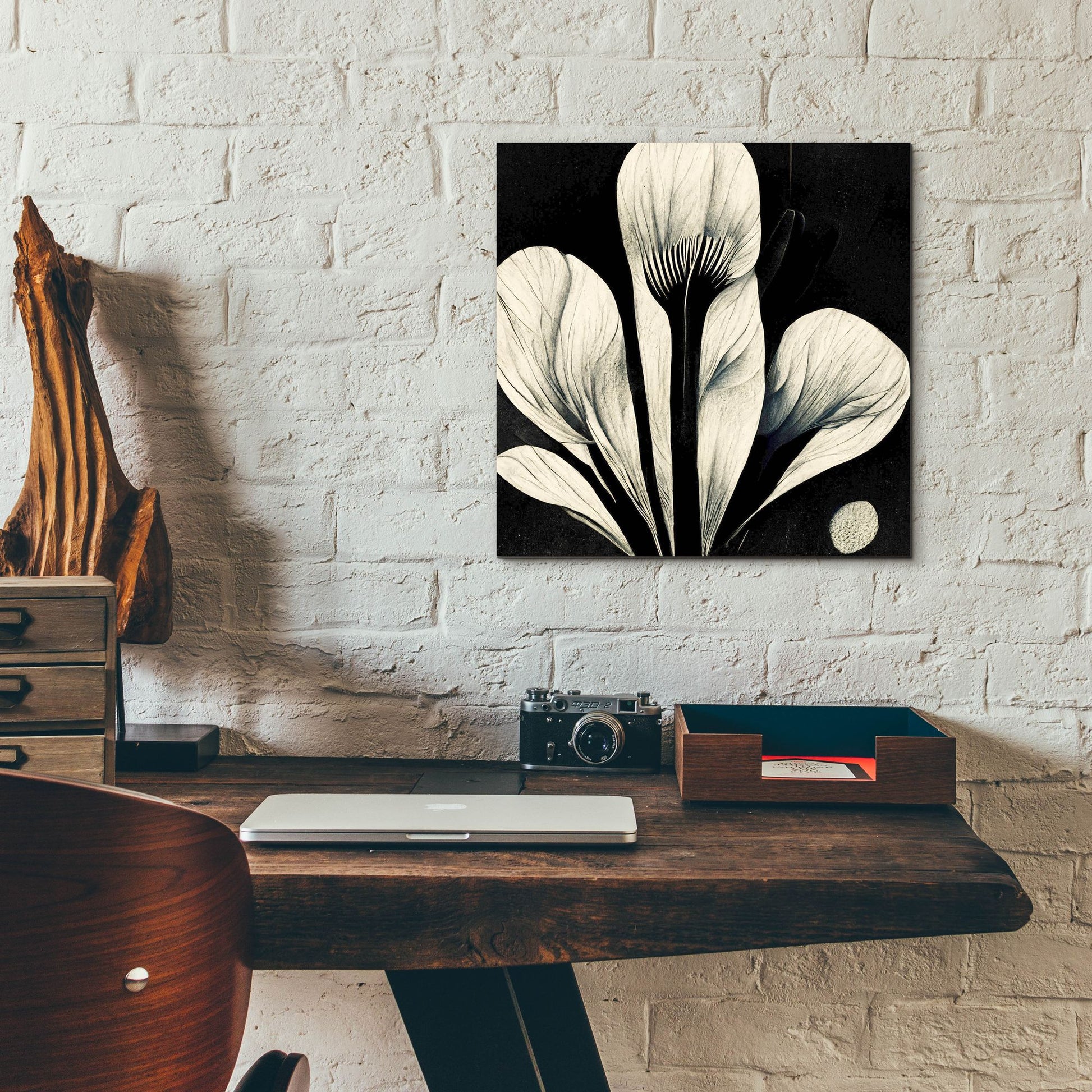 Epic Art 'Flowers Black White 13' by Ray Heere, Acrylic Glass Wall Art,12x12