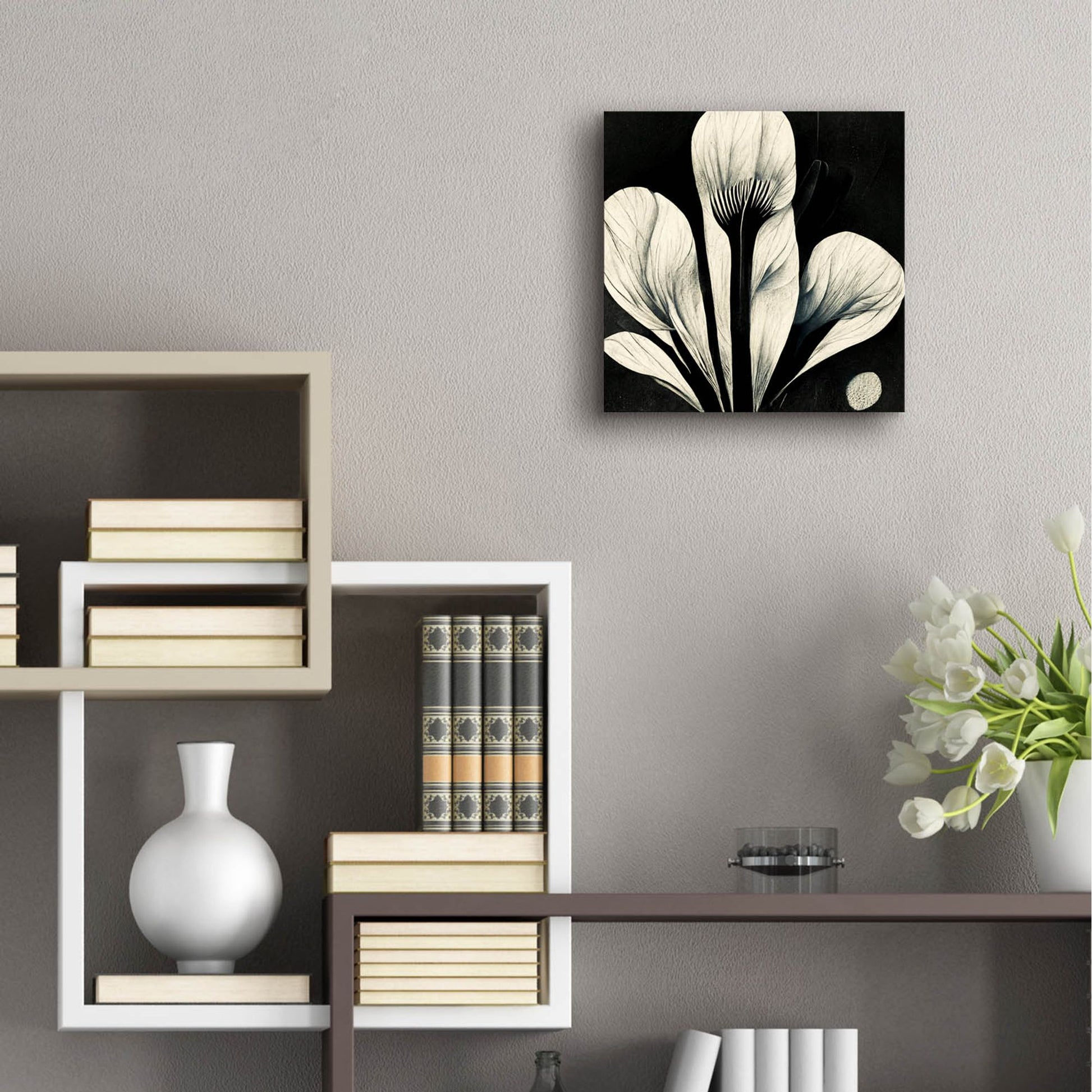 Epic Art 'Flowers Black White 13' by Ray Heere, Acrylic Glass Wall Art,12x12