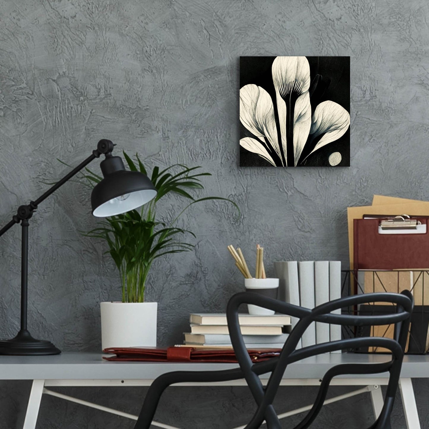 Epic Art 'Flowers Black White 13' by Ray Heere, Acrylic Glass Wall Art,12x12