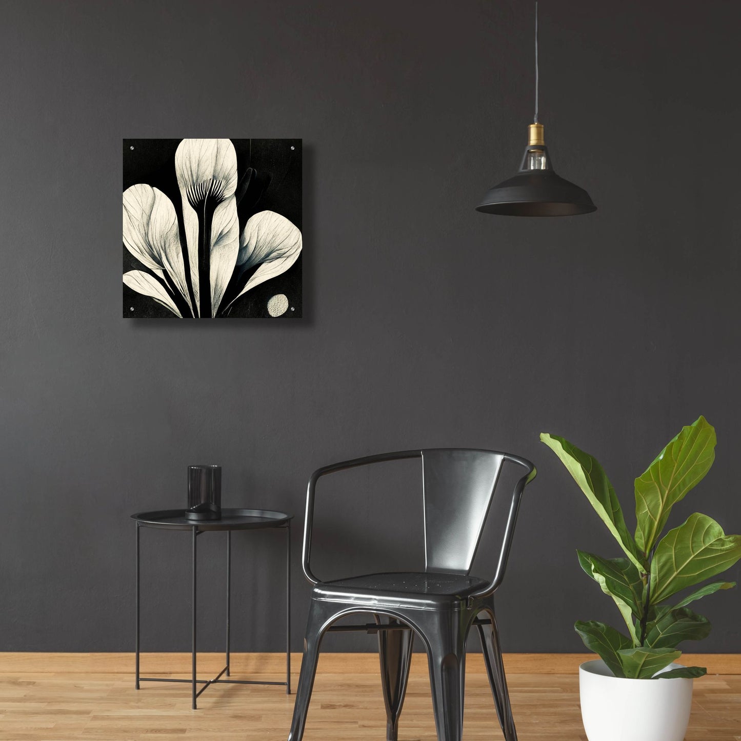 Epic Art 'Flowers Black White 13' by Ray Heere, Acrylic Glass Wall Art,24x24