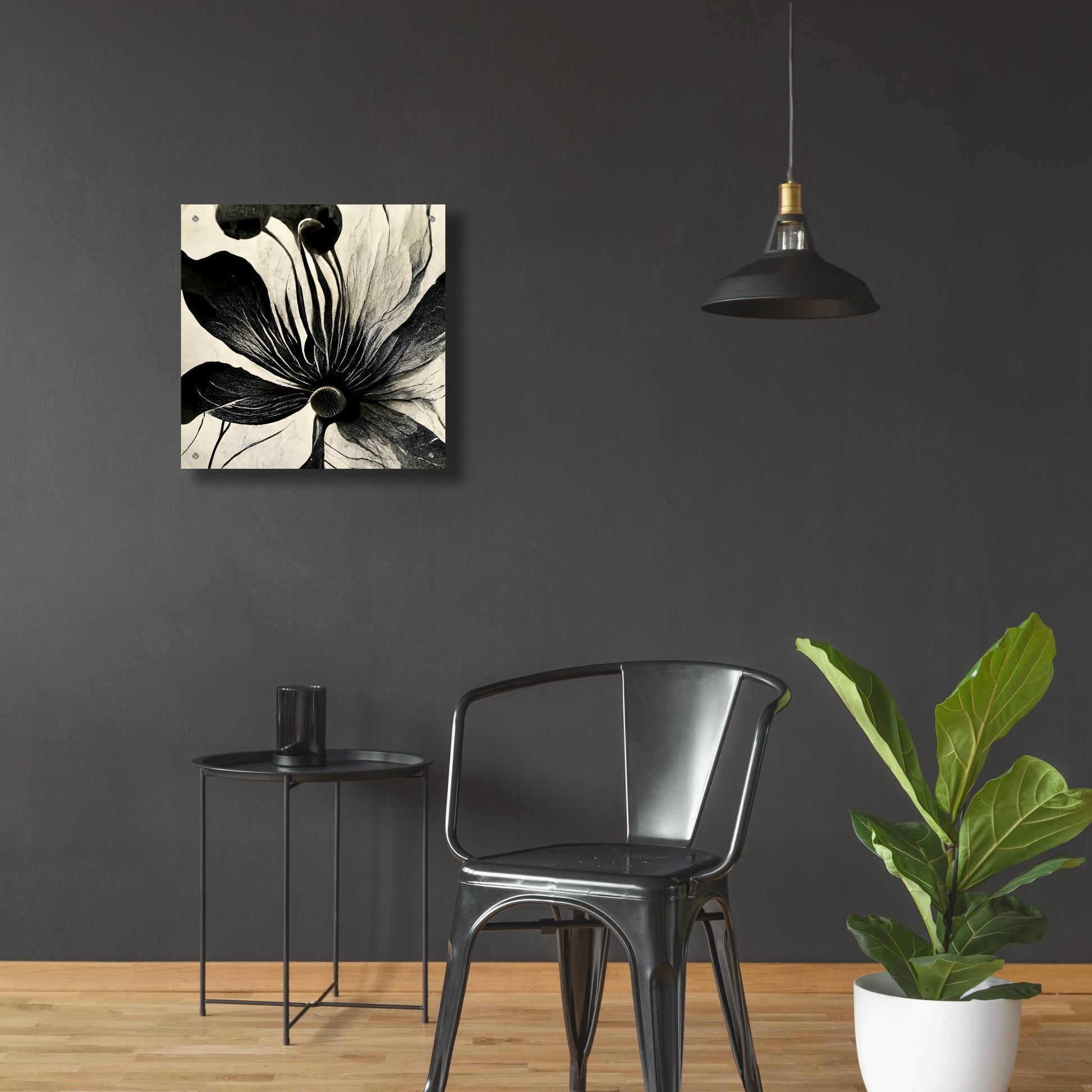 Epic Art 'Flowers Black White 14' by Ray Heere, Acrylic Glass Wall Art,24x24