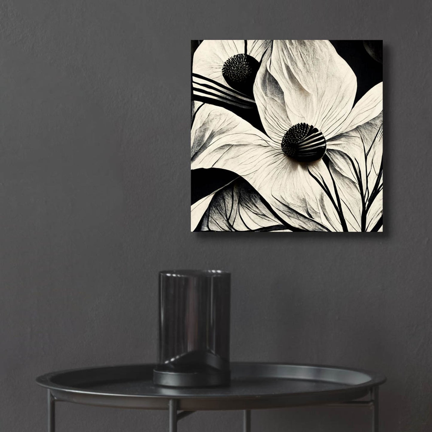 Epic Art 'Flowers Black White 15' by Ray Heere, Acrylic Glass Wall Art,12x12