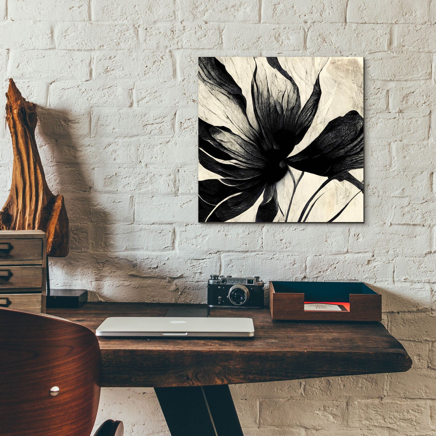 Epic Art 'Flowers Black White 16' by Ray Heere, Acrylic Glass Wall Art,12x12