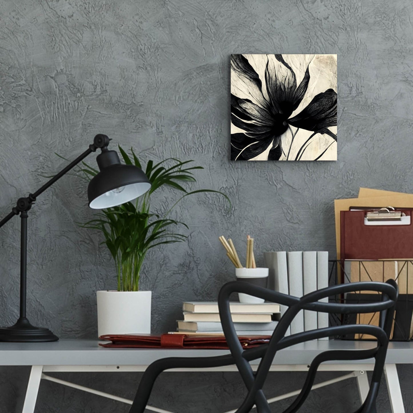 Epic Art 'Flowers Black White 16' by Ray Heere, Acrylic Glass Wall Art,12x12