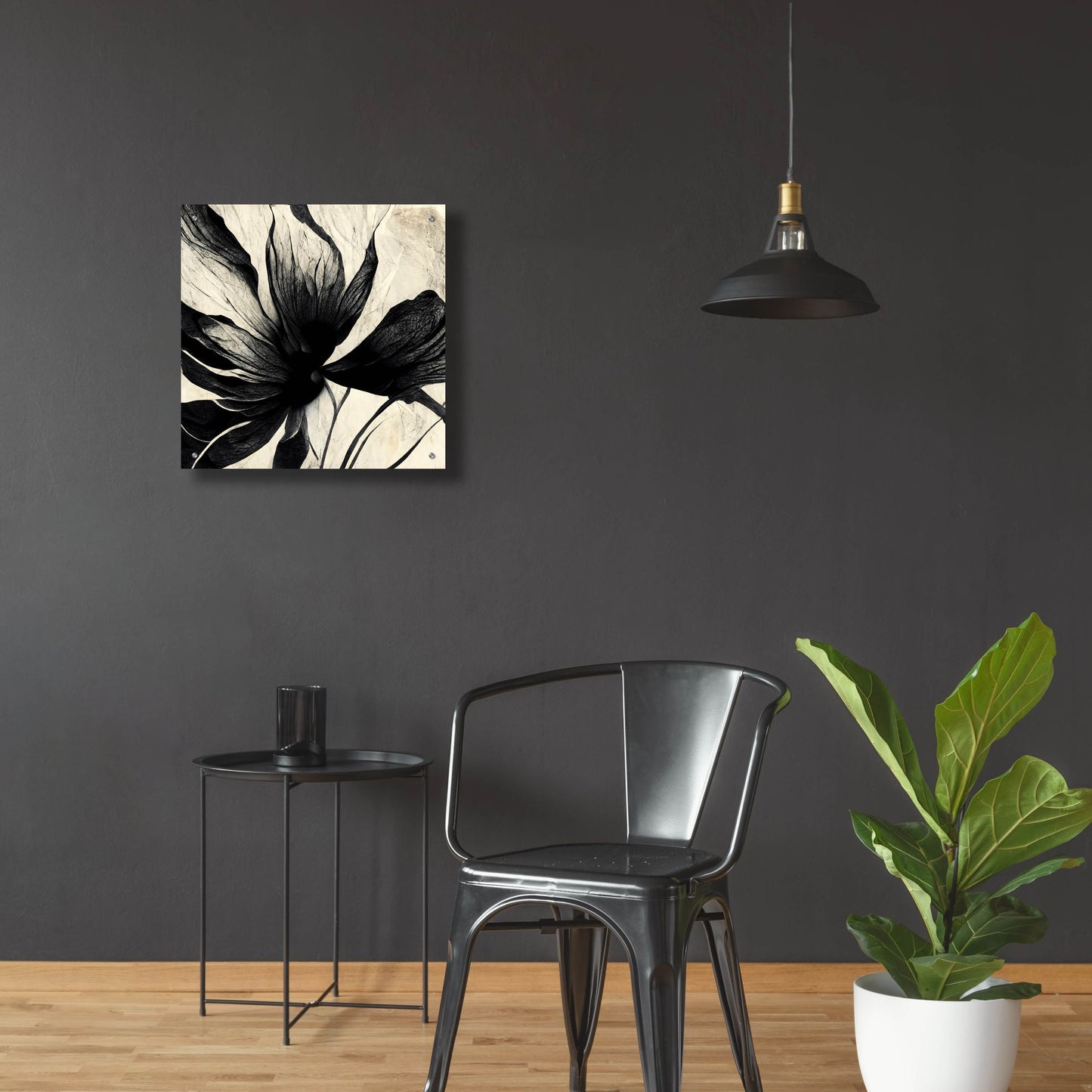 Epic Art 'Flowers Black White 16' by Ray Heere, Acrylic Glass Wall Art,24x24