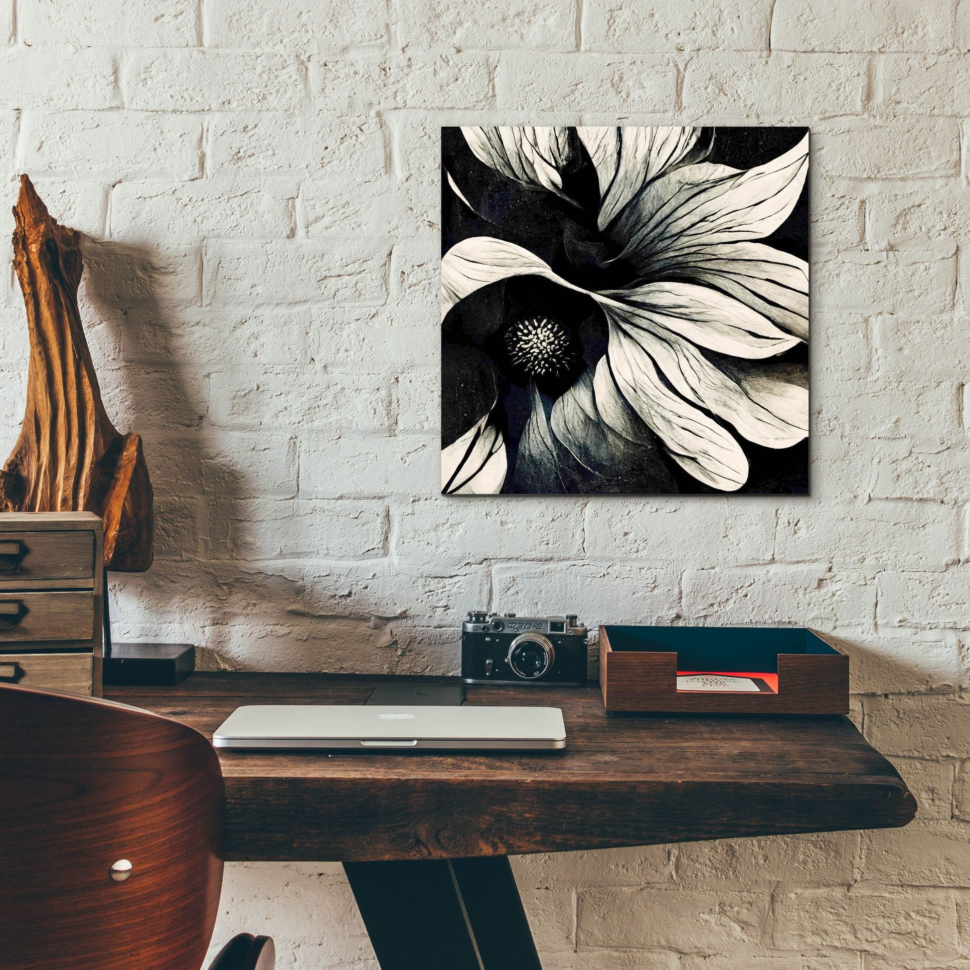 Epic Art 'Flowers Black White 18' by Ray Heere, Acrylic Glass Wall Art,12x12