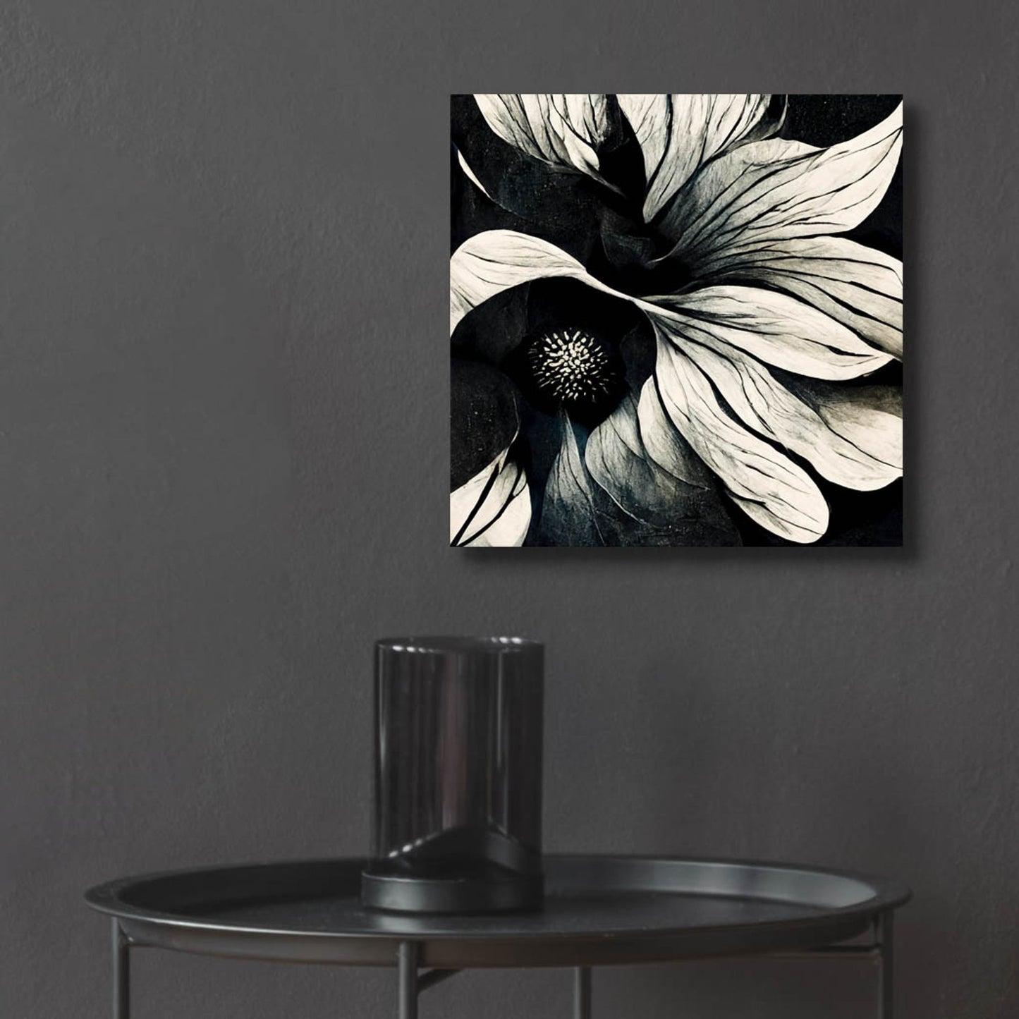 Epic Art 'Flowers Black White 18' by Ray Heere, Acrylic Glass Wall Art,12x12