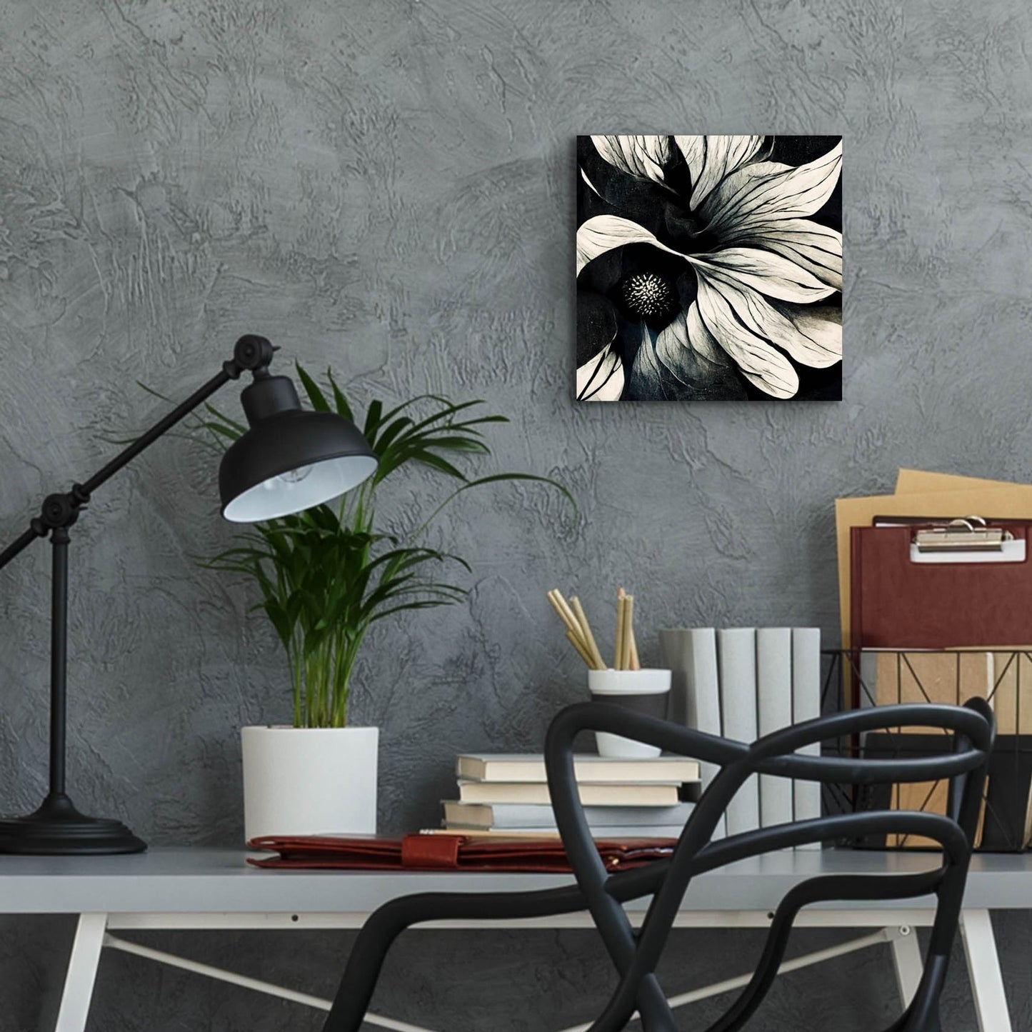 Epic Art 'Flowers Black White 18' by Ray Heere, Acrylic Glass Wall Art,12x12