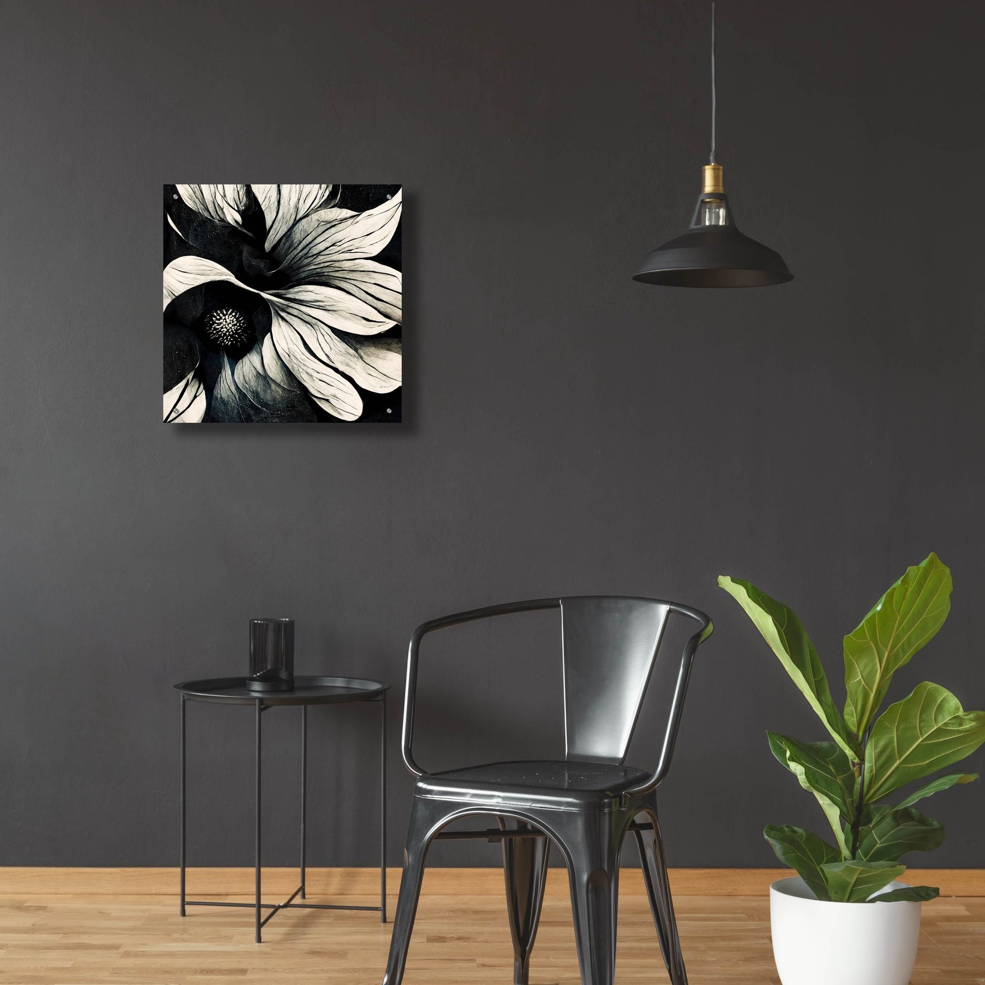 Epic Art 'Flowers Black White 18' by Ray Heere, Acrylic Glass Wall Art,24x24