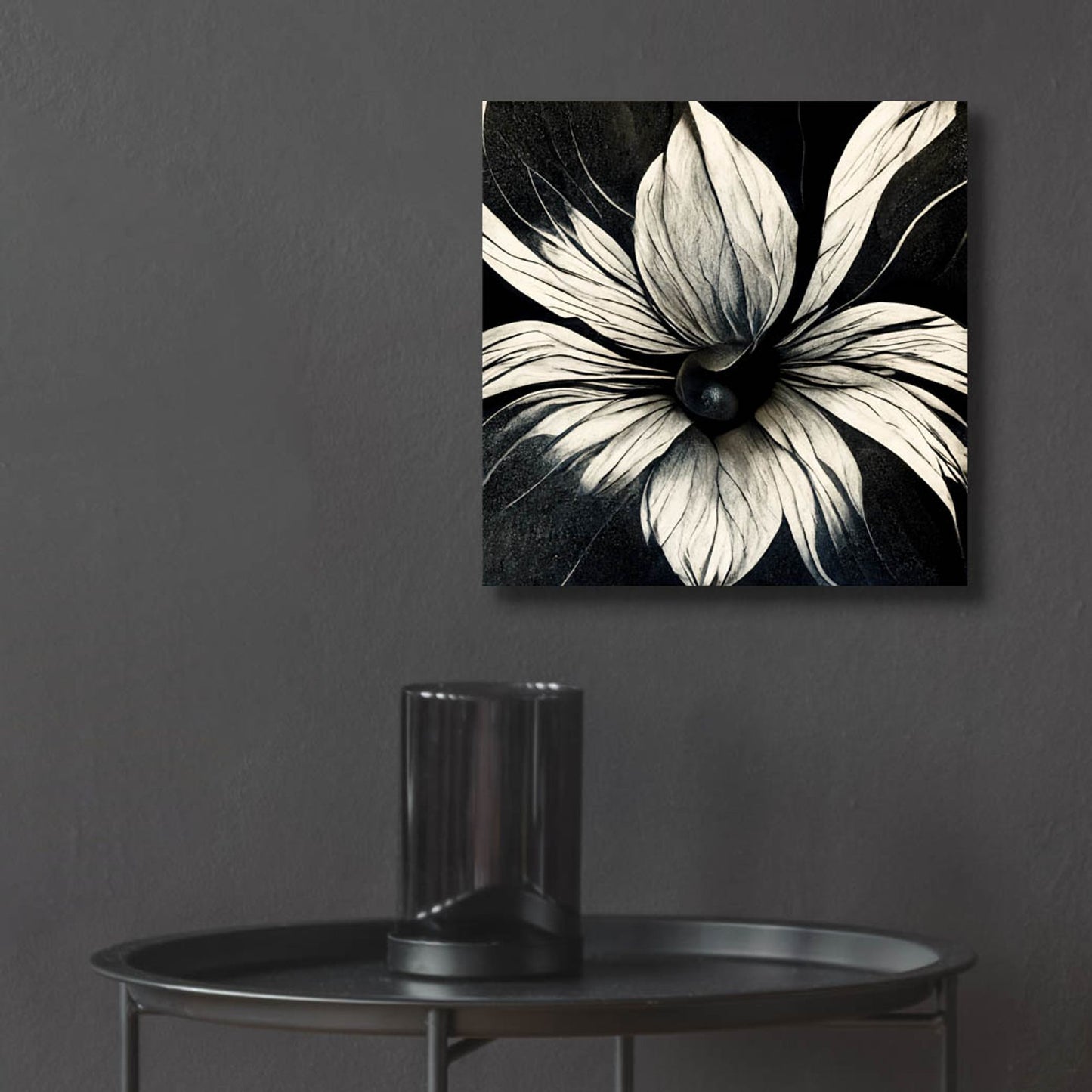 Epic Art 'Flowers Black White 19' by Ray Heere, Acrylic Glass Wall Art,12x12