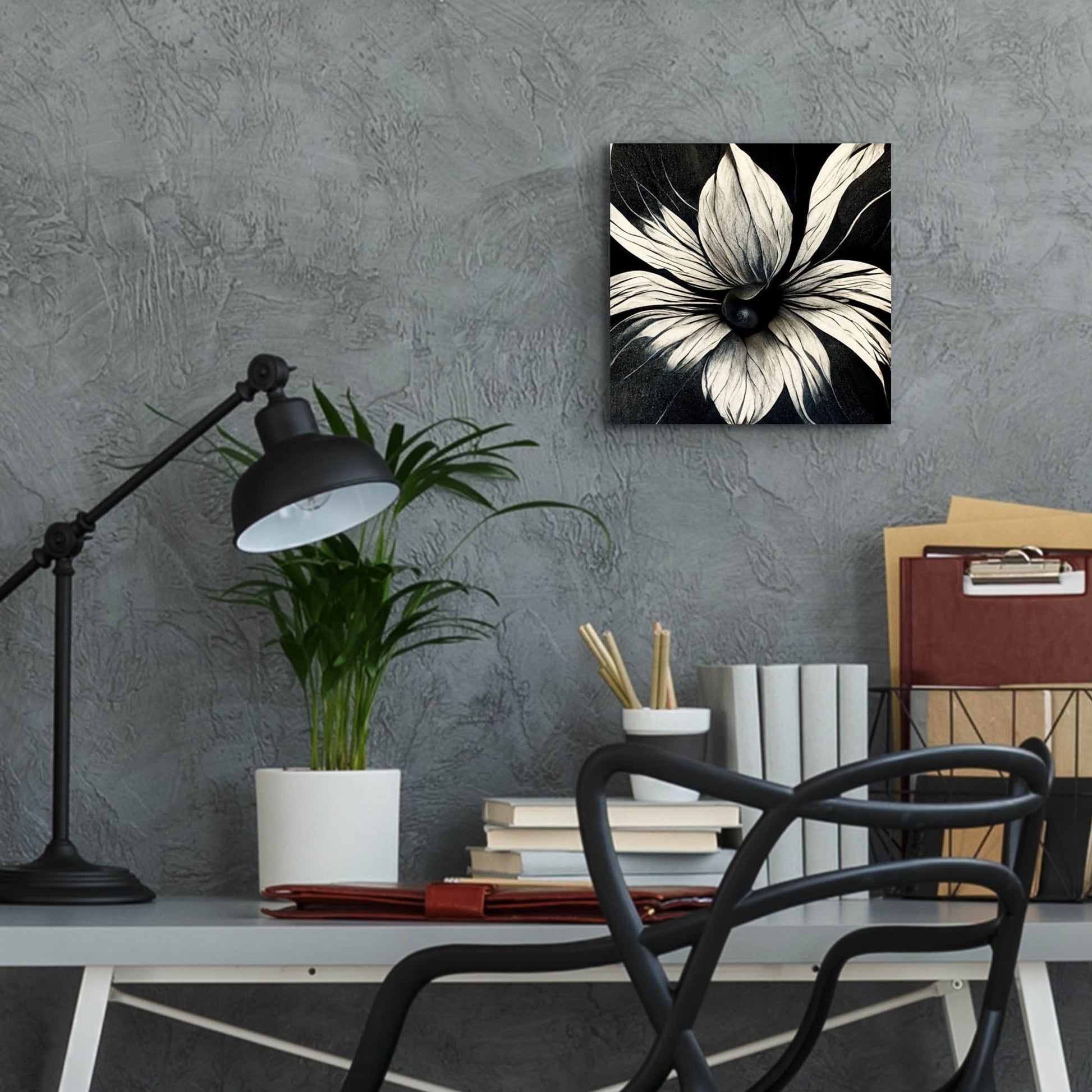 Epic Art 'Flowers Black White 19' by Ray Heere, Acrylic Glass Wall Art,12x12