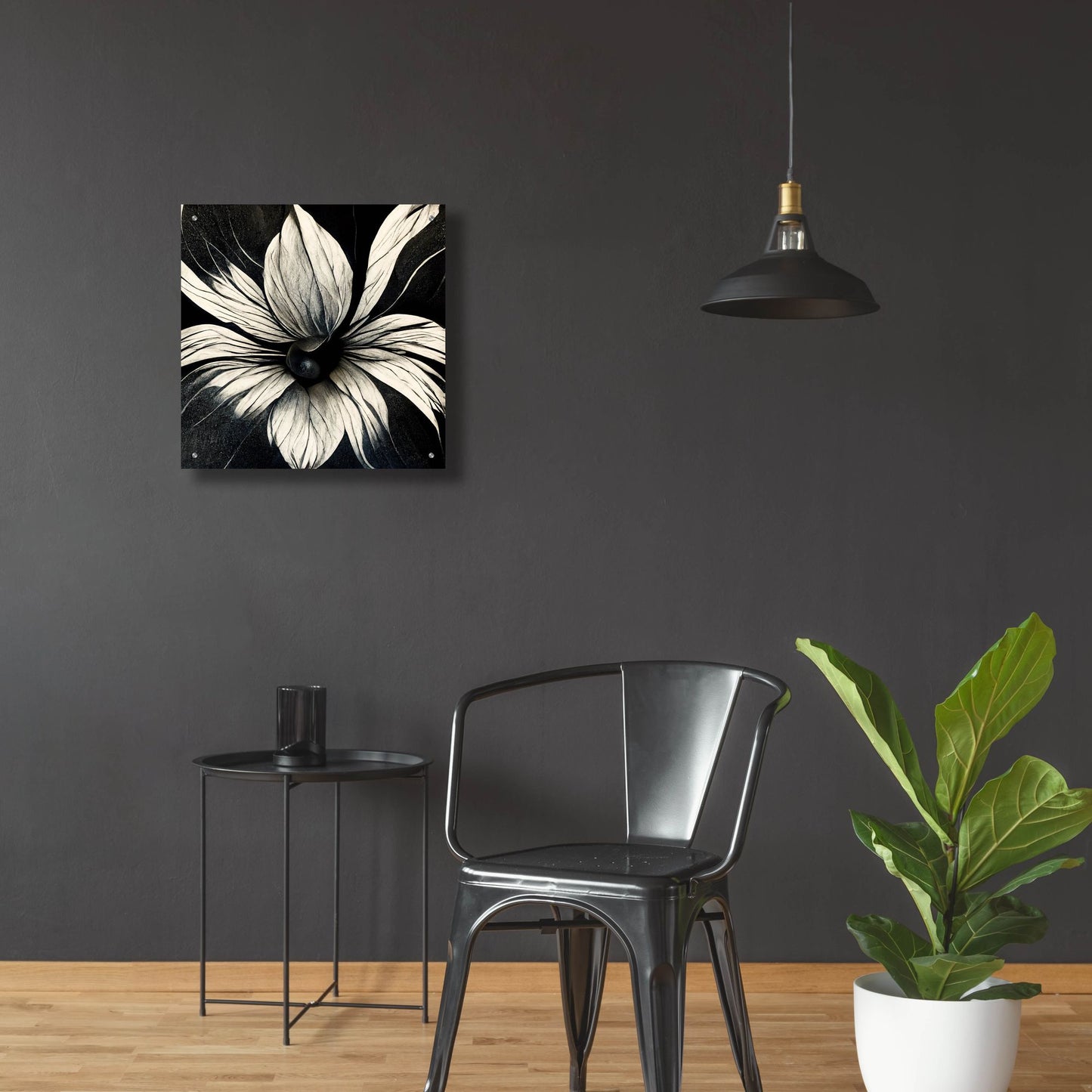 Epic Art 'Flowers Black White 19' by Ray Heere, Acrylic Glass Wall Art,24x24