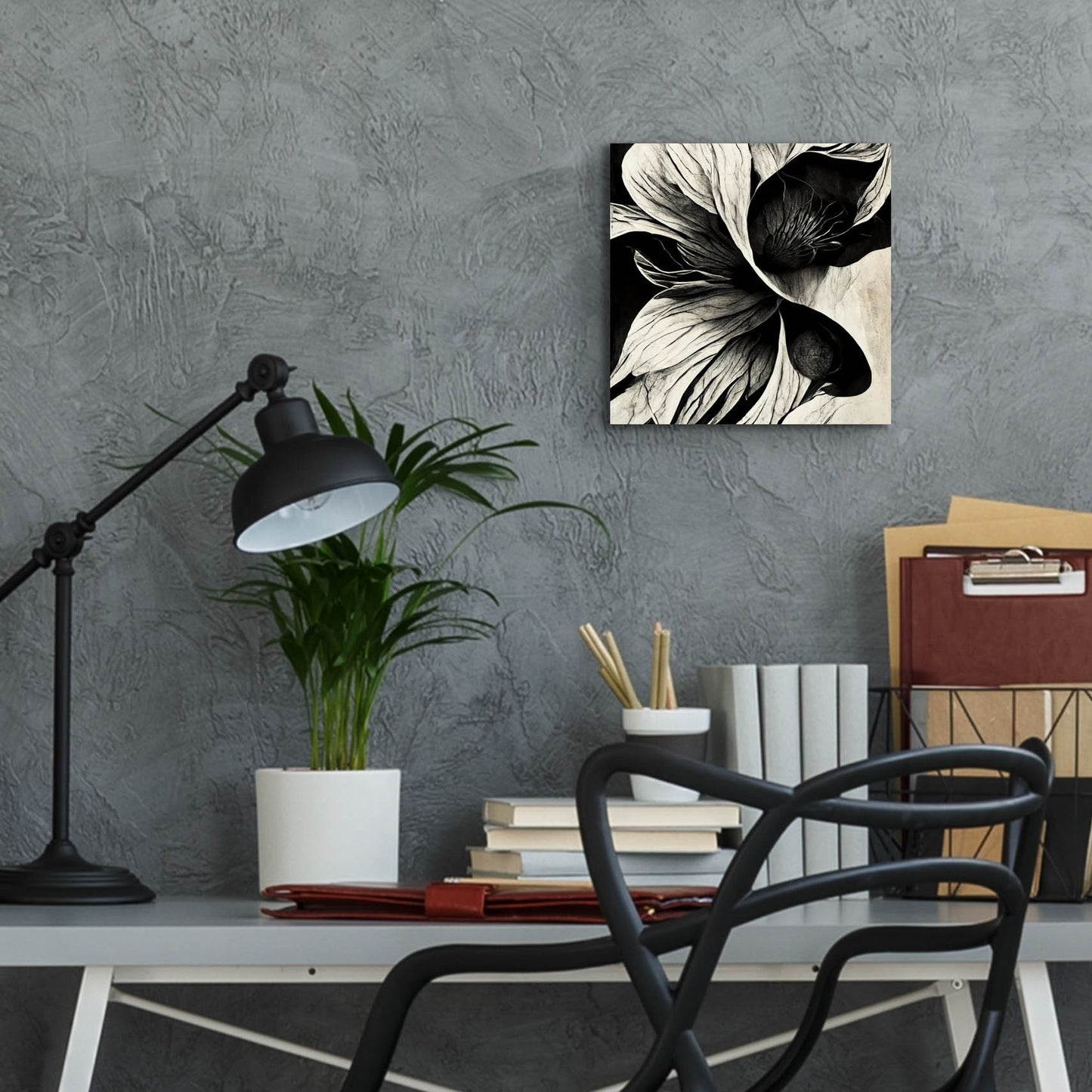 Epic Art 'Flowers Black White 20' by Ray Heere, Acrylic Glass Wall Art,12x12