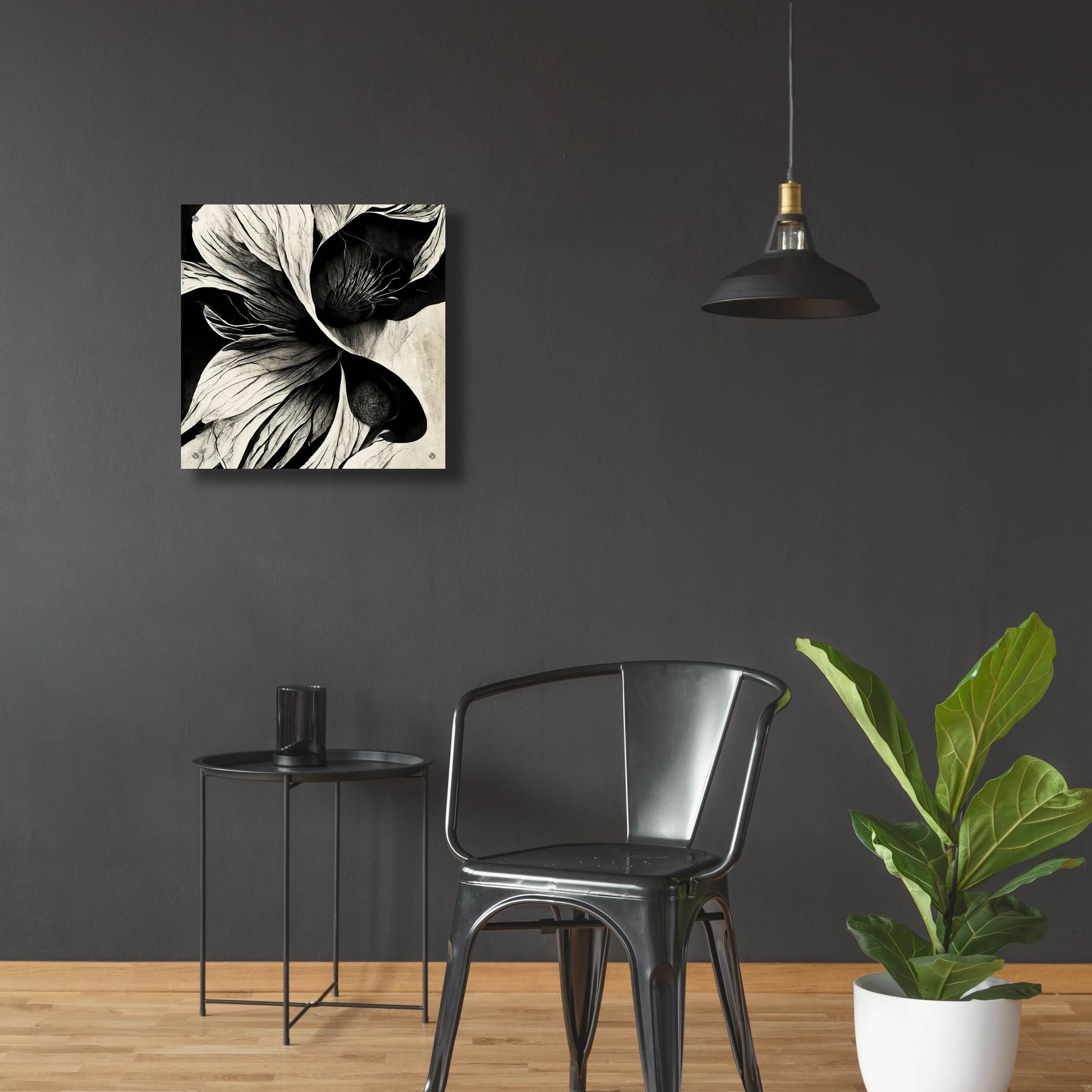 Epic Art 'Flowers Black White 20' by Ray Heere, Acrylic Glass Wall Art,24x24