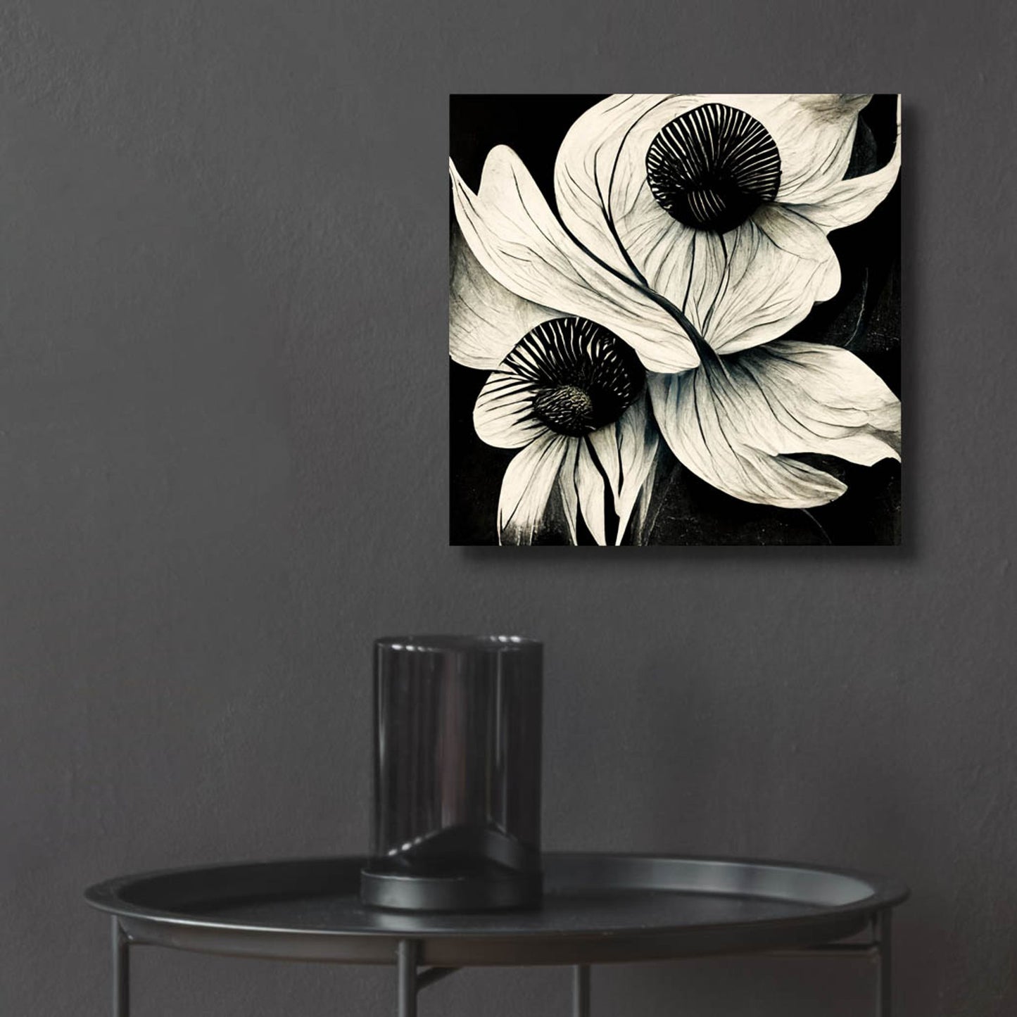 Epic Art 'Flowers Black White 21' by Ray Heere, Acrylic Glass Wall Art,12x12