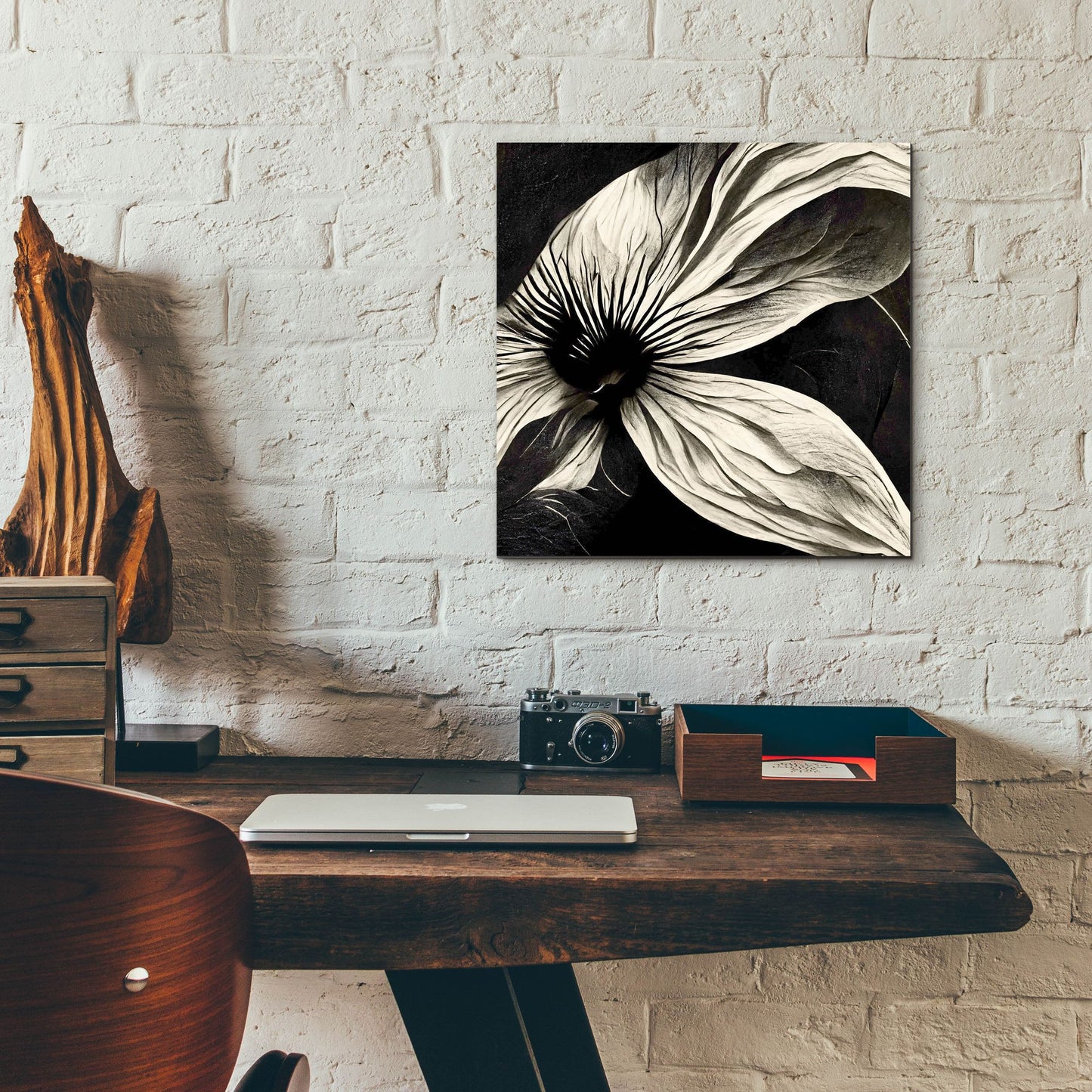 Epic Art 'Flowers Black White 22' by Ray Heere, Acrylic Glass Wall Art,12x12