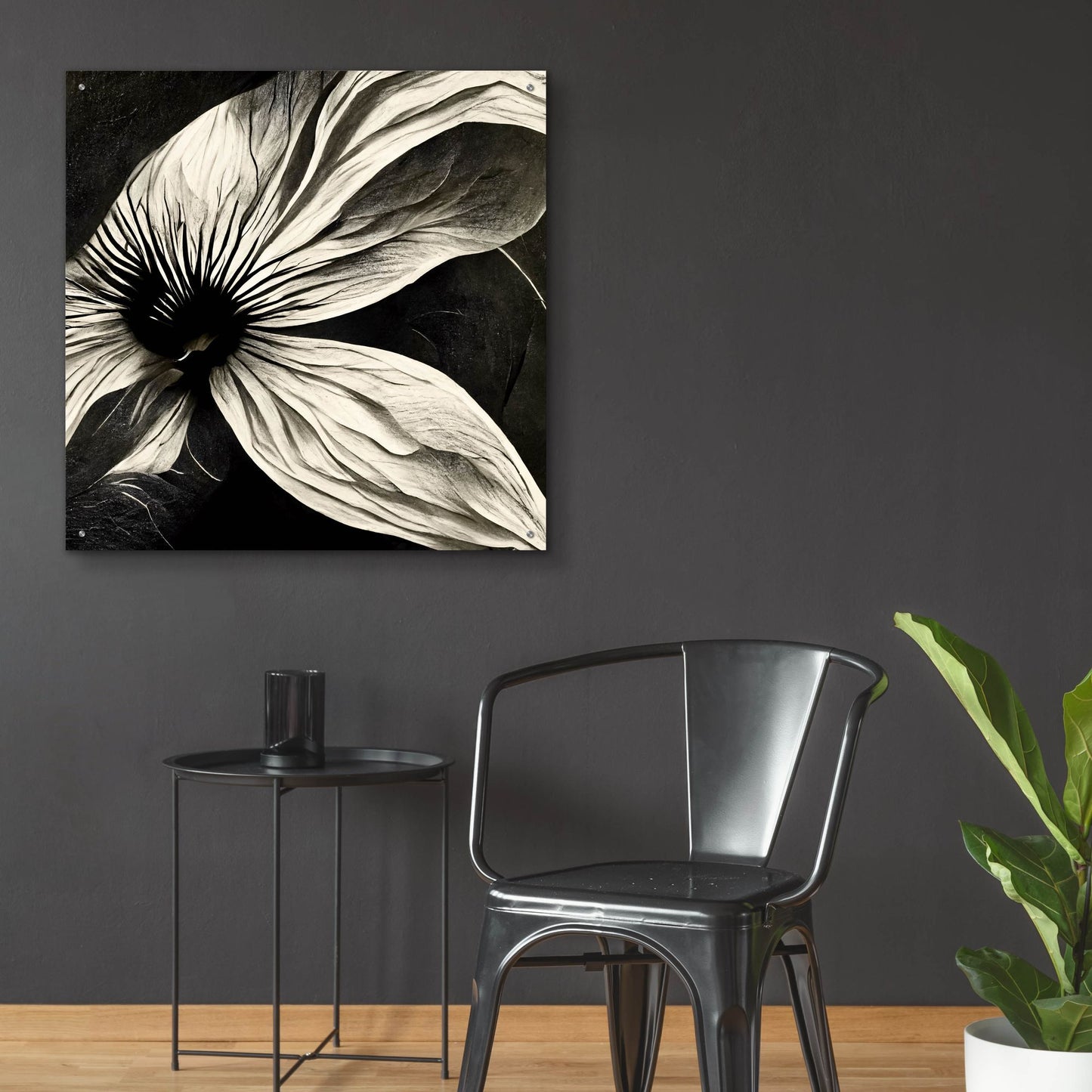 Epic Art 'Flowers Black White 22' by Ray Heere, Acrylic Glass Wall Art,36x36