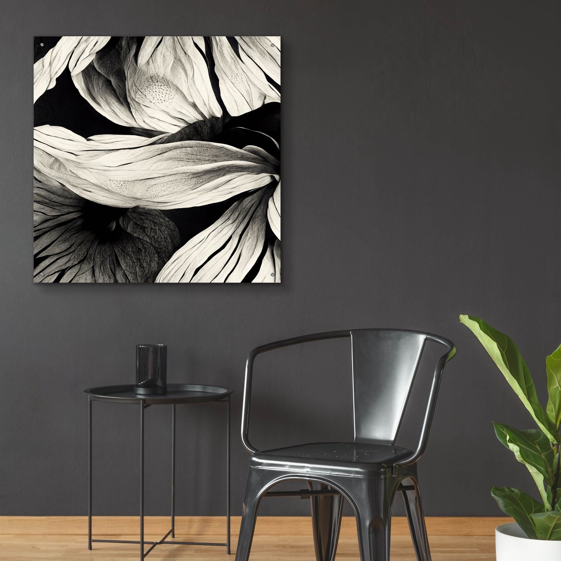 Epic Art 'Flowers Black White 23' by Ray Heere, Acrylic Glass Wall Art,36x36