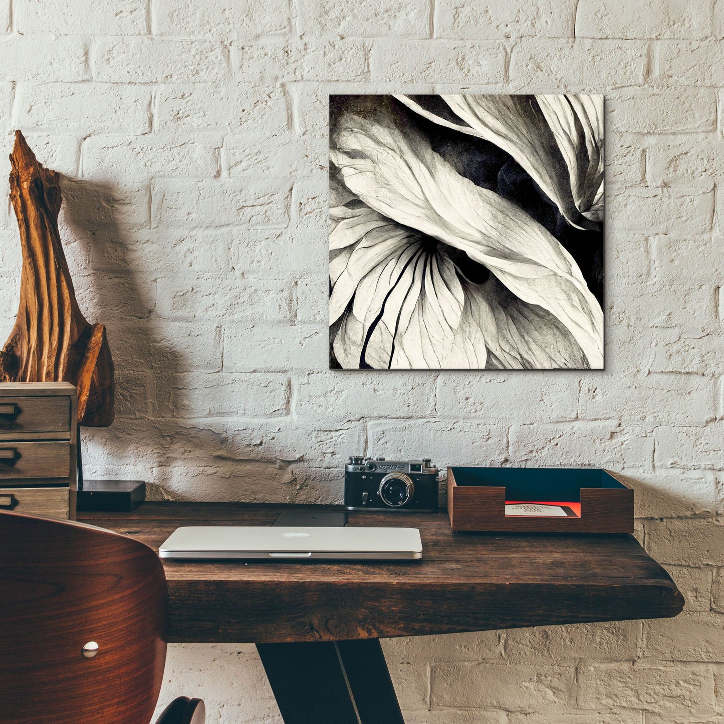 Epic Art 'Flowers Black White 24' by Ray Heere, Acrylic Glass Wall Art,12x12