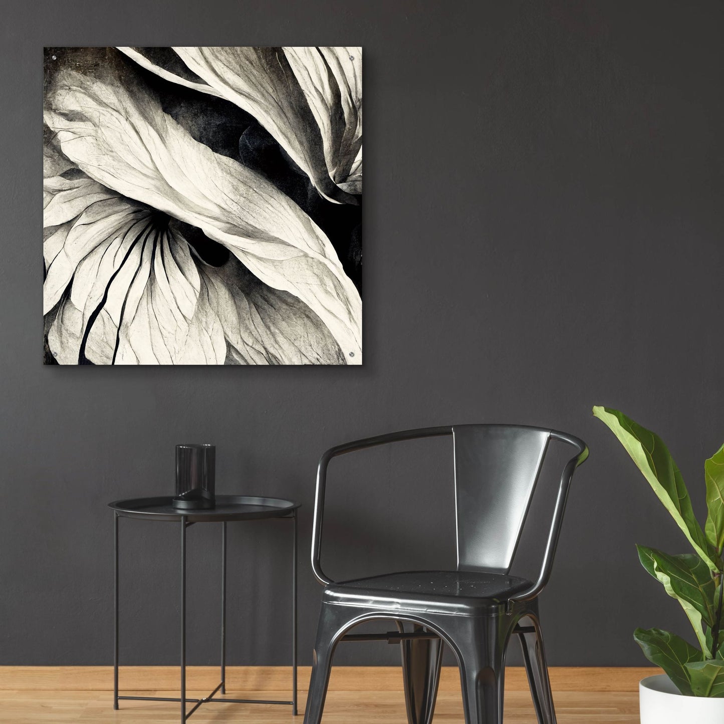 Epic Art 'Flowers Black White 24' by Ray Heere, Acrylic Glass Wall Art,36x36