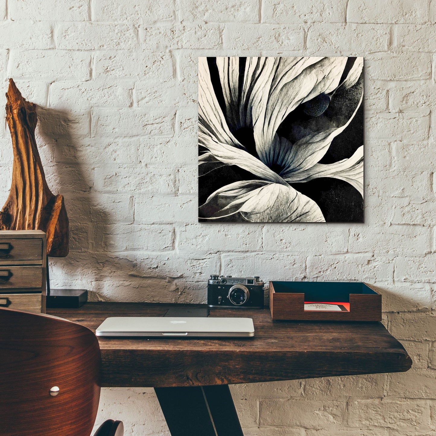 Epic Art 'Flowers Black White 25' by Ray Heere, Acrylic Glass Wall Art,12x12