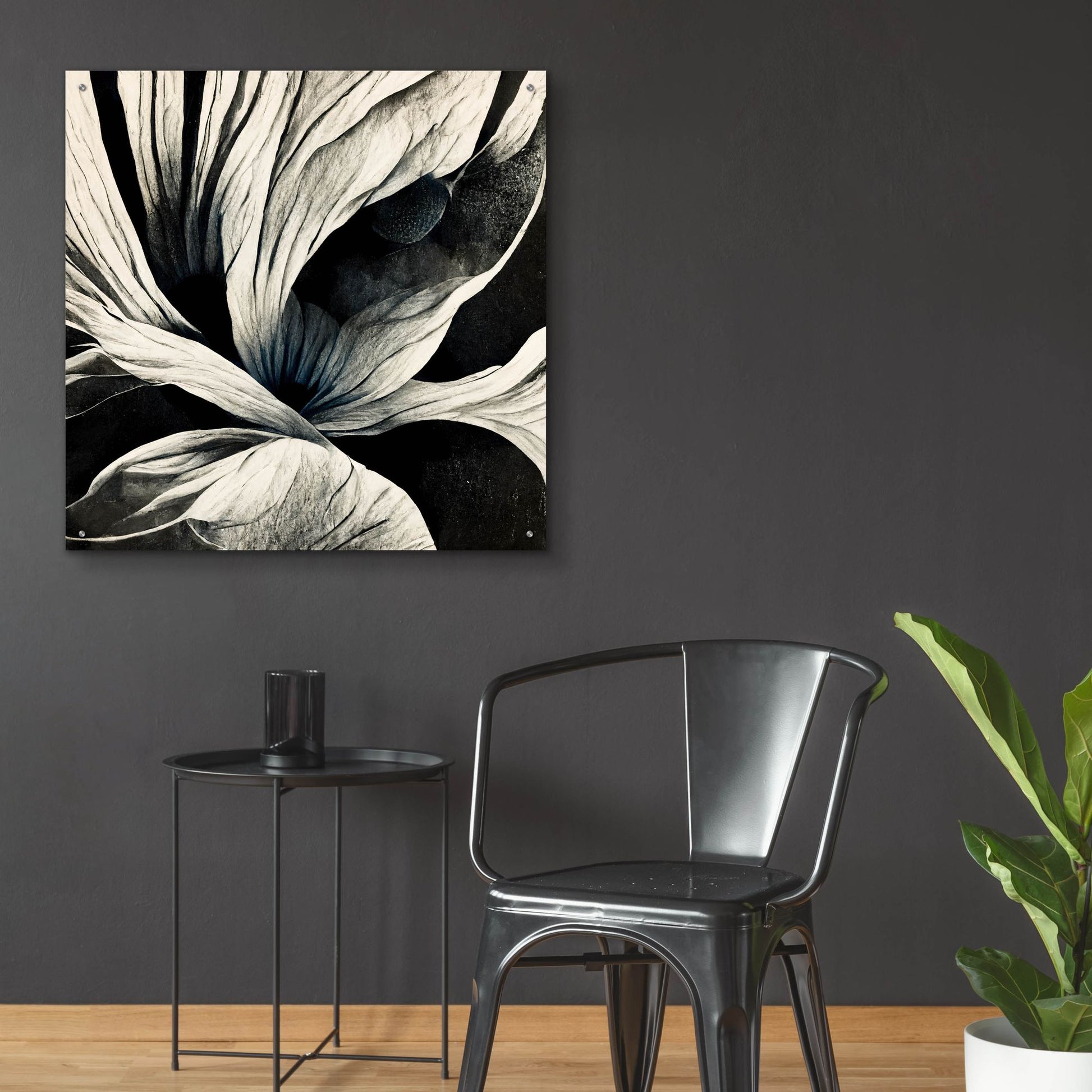 Epic Art 'Flowers Black White 25' by Ray Heere, Acrylic Glass Wall Art,36x36