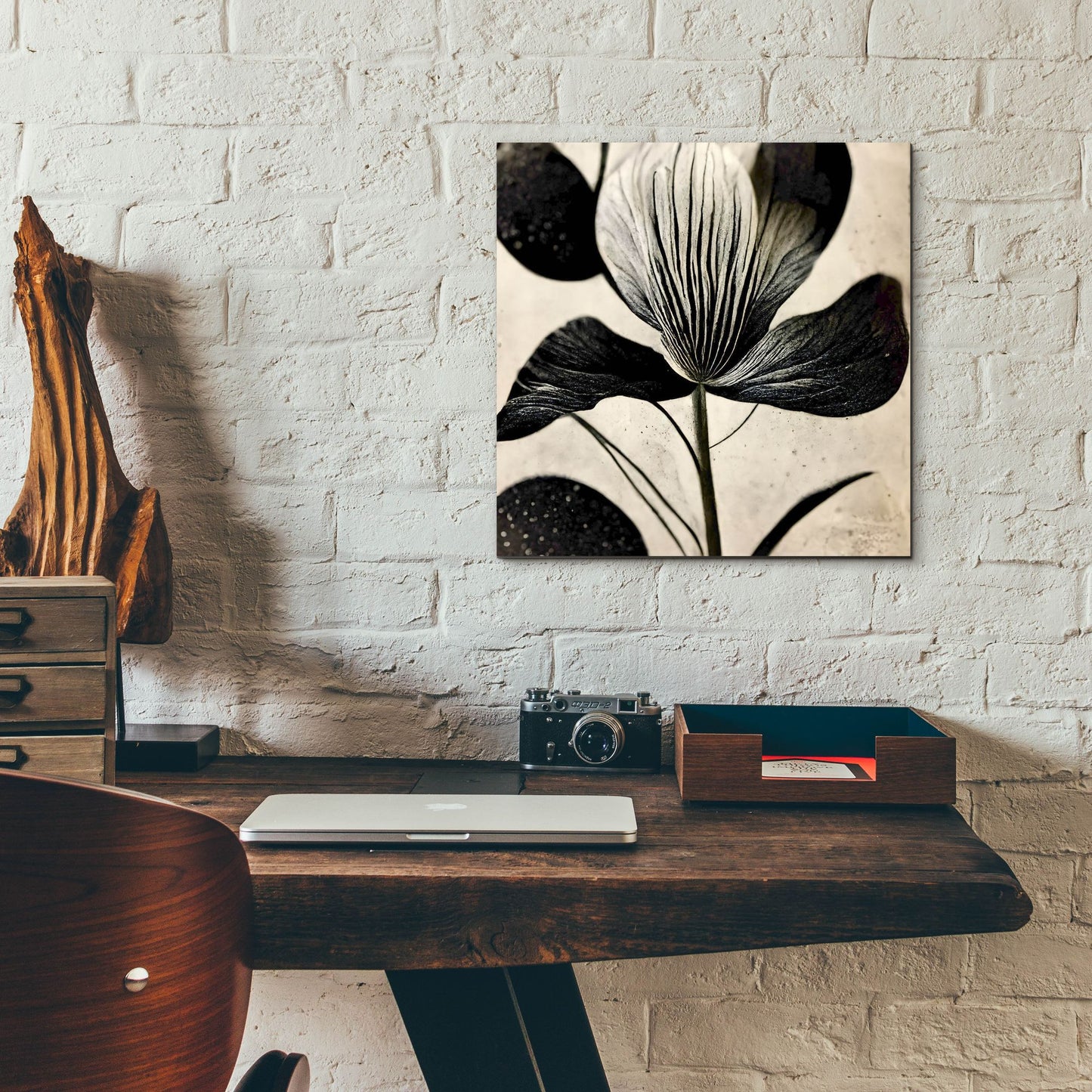 Epic Art 'Flowers Black White 26' by Ray Heere, Acrylic Glass Wall Art,12x12