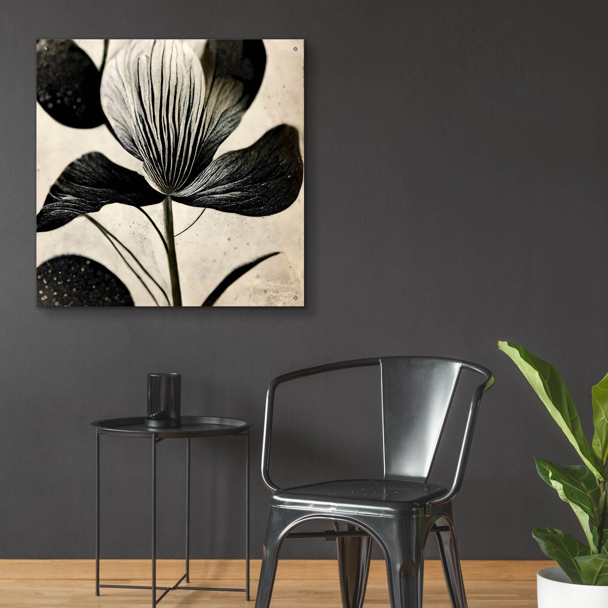 Epic Art 'Flowers Black White 26' by Ray Heere, Acrylic Glass Wall Art,36x36