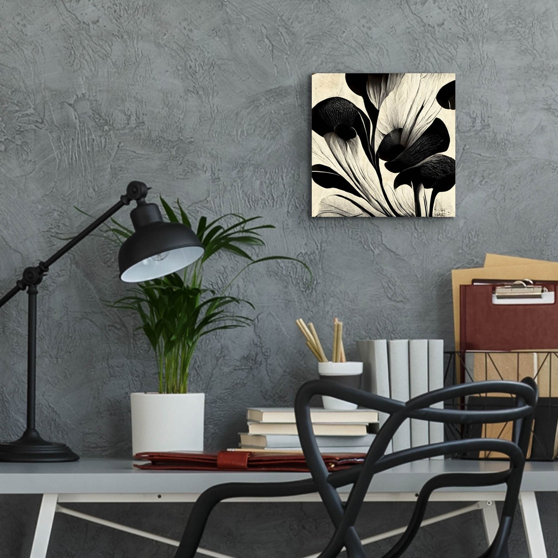 Epic Art 'Flowers Black White 27' by Ray Heere, Acrylic Glass Wall Art,12x12