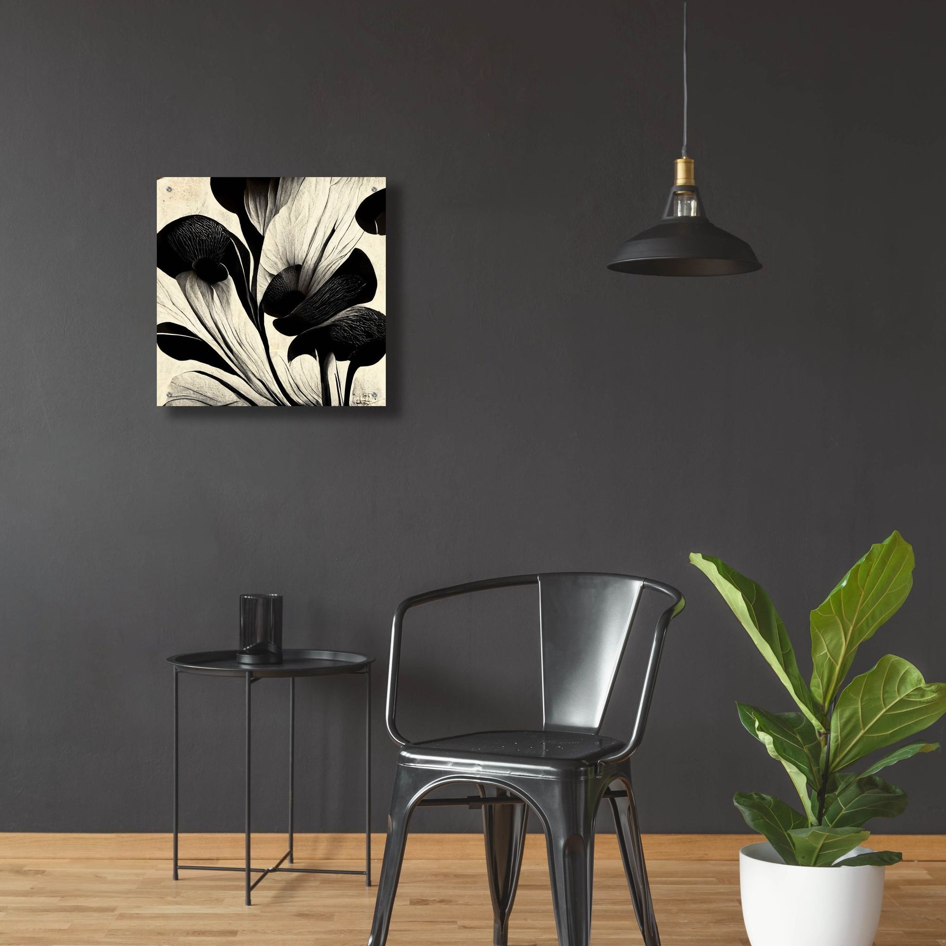 Epic Art 'Flowers Black White 27' by Ray Heere, Acrylic Glass Wall Art,24x24