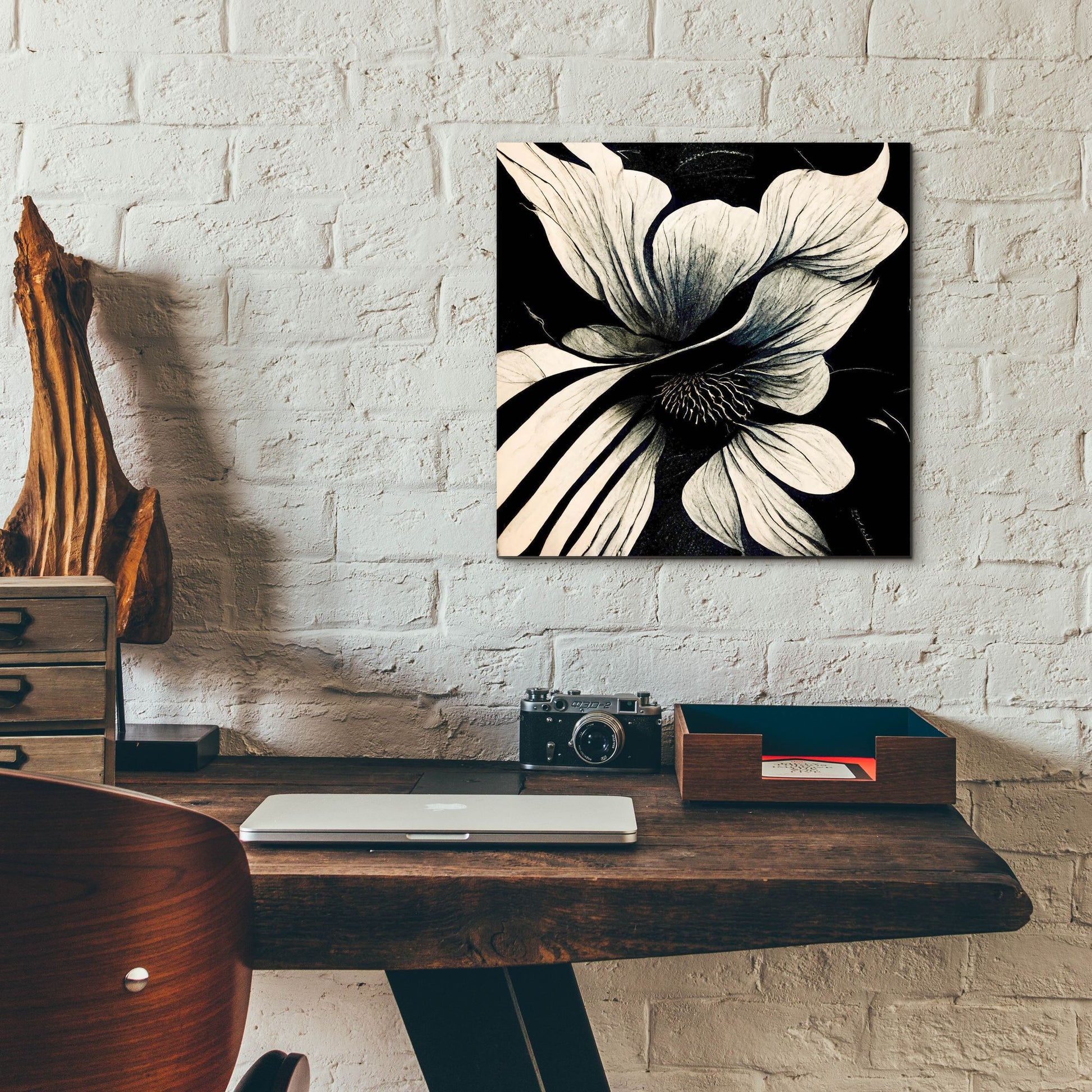 Epic Art 'Flowers Black White 28' by Ray Heere, Acrylic Glass Wall Art,12x12