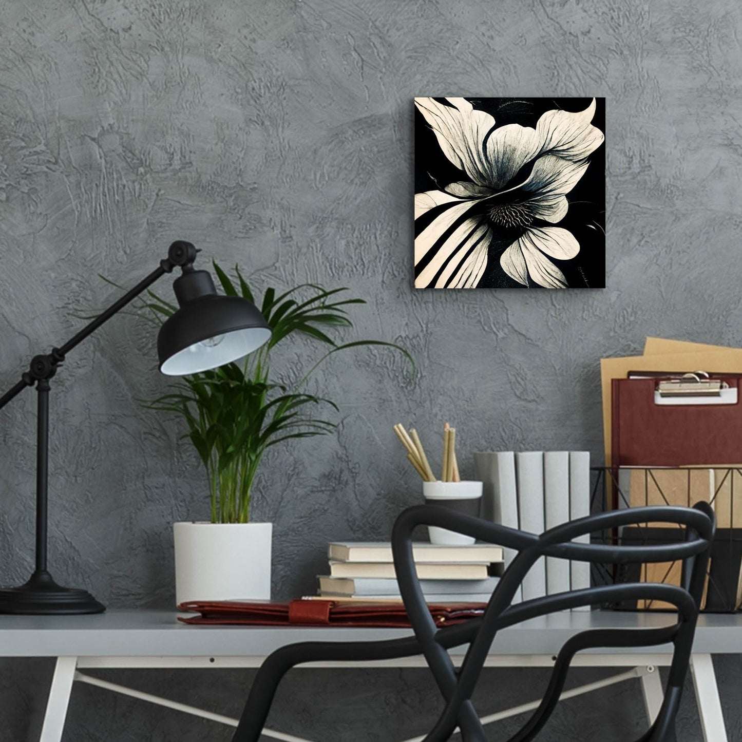 Epic Art 'Flowers Black White 28' by Ray Heere, Acrylic Glass Wall Art,12x12