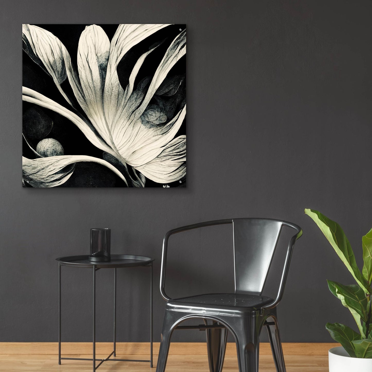 Epic Art 'Flowers Black White 29' by Ray Heere, Acrylic Glass Wall Art,36x36