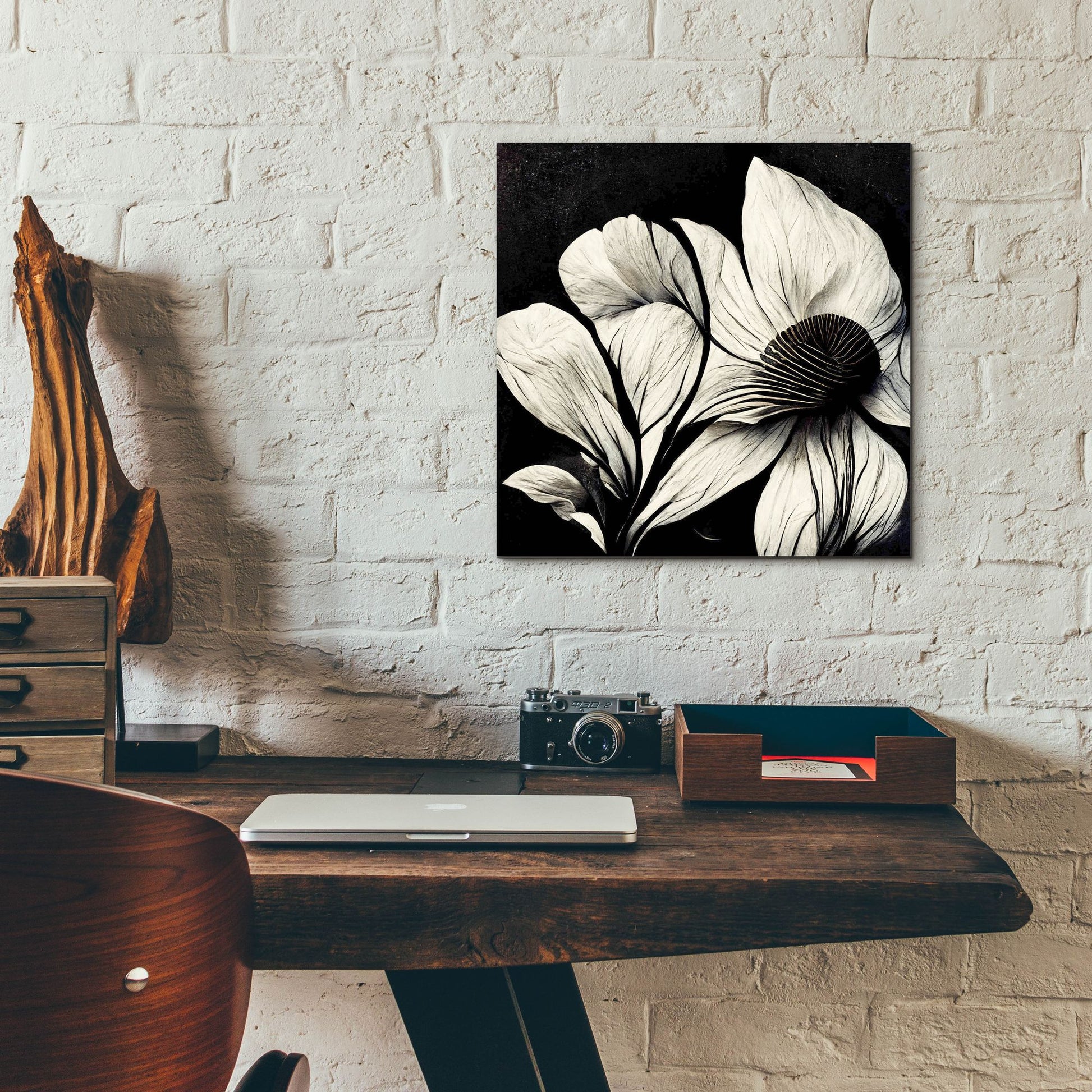 Epic Art 'Flowers Black White 30' by Ray Heere, Acrylic Glass Wall Art,12x12