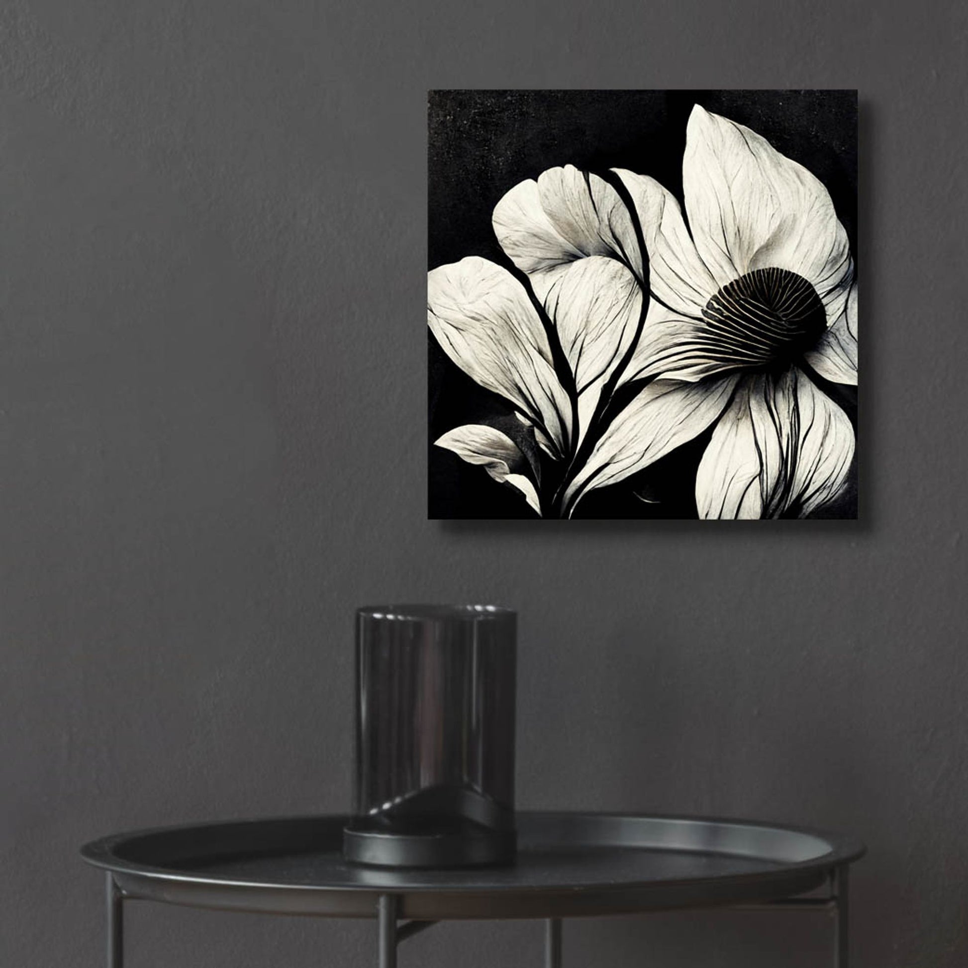 Epic Art 'Flowers Black White 30' by Ray Heere, Acrylic Glass Wall Art,12x12