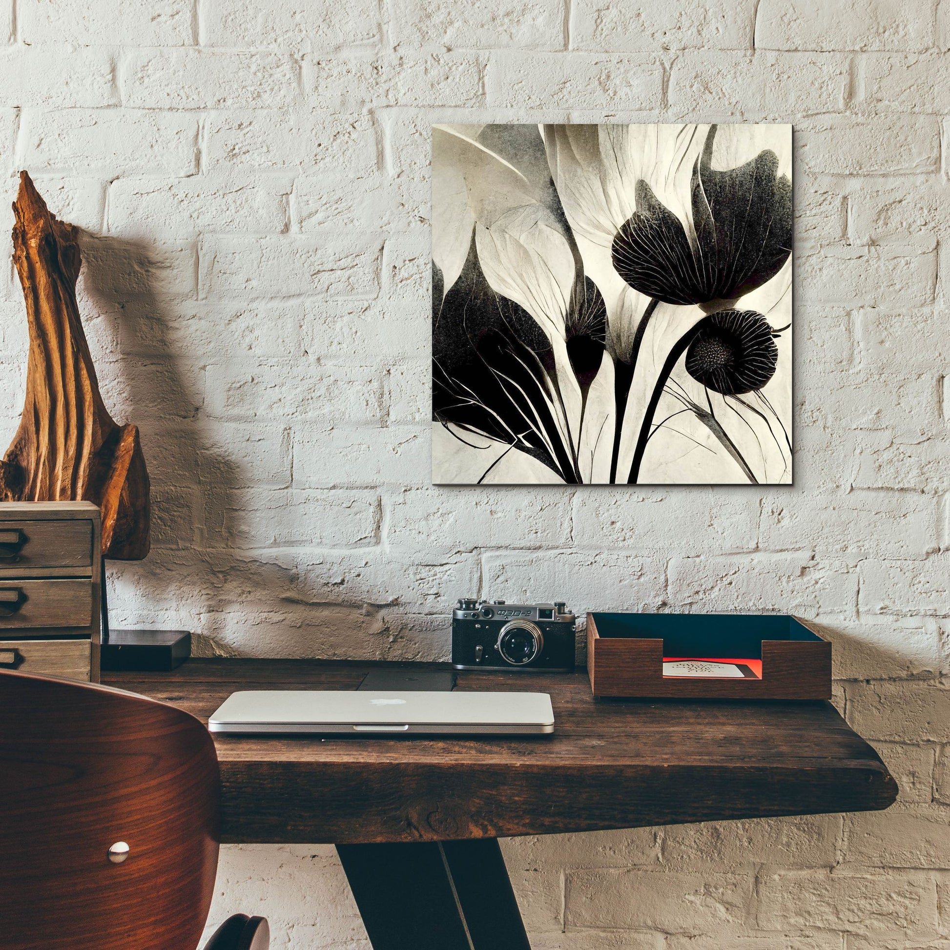 Epic Art 'Flowers Black White 31' by Ray Heere, Acrylic Glass Wall Art,12x12