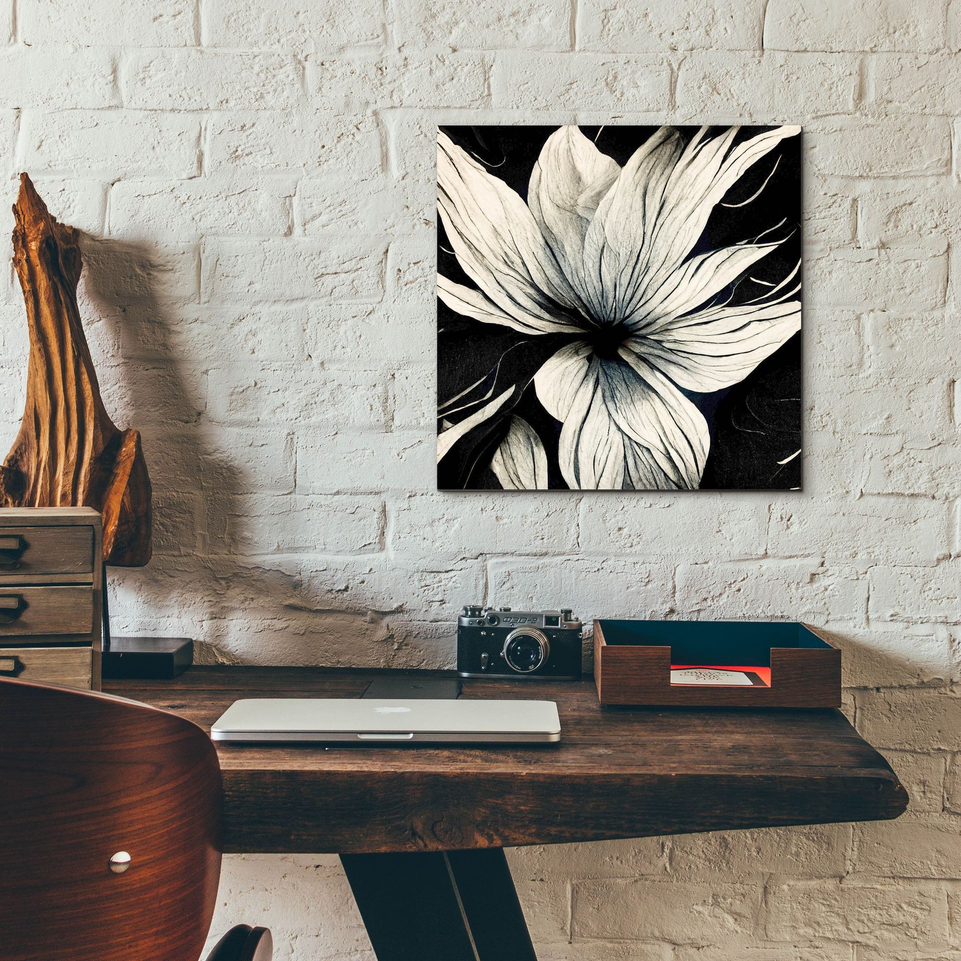 Epic Art 'Flowers Black White 32' by Ray Heere, Acrylic Glass Wall Art,12x12