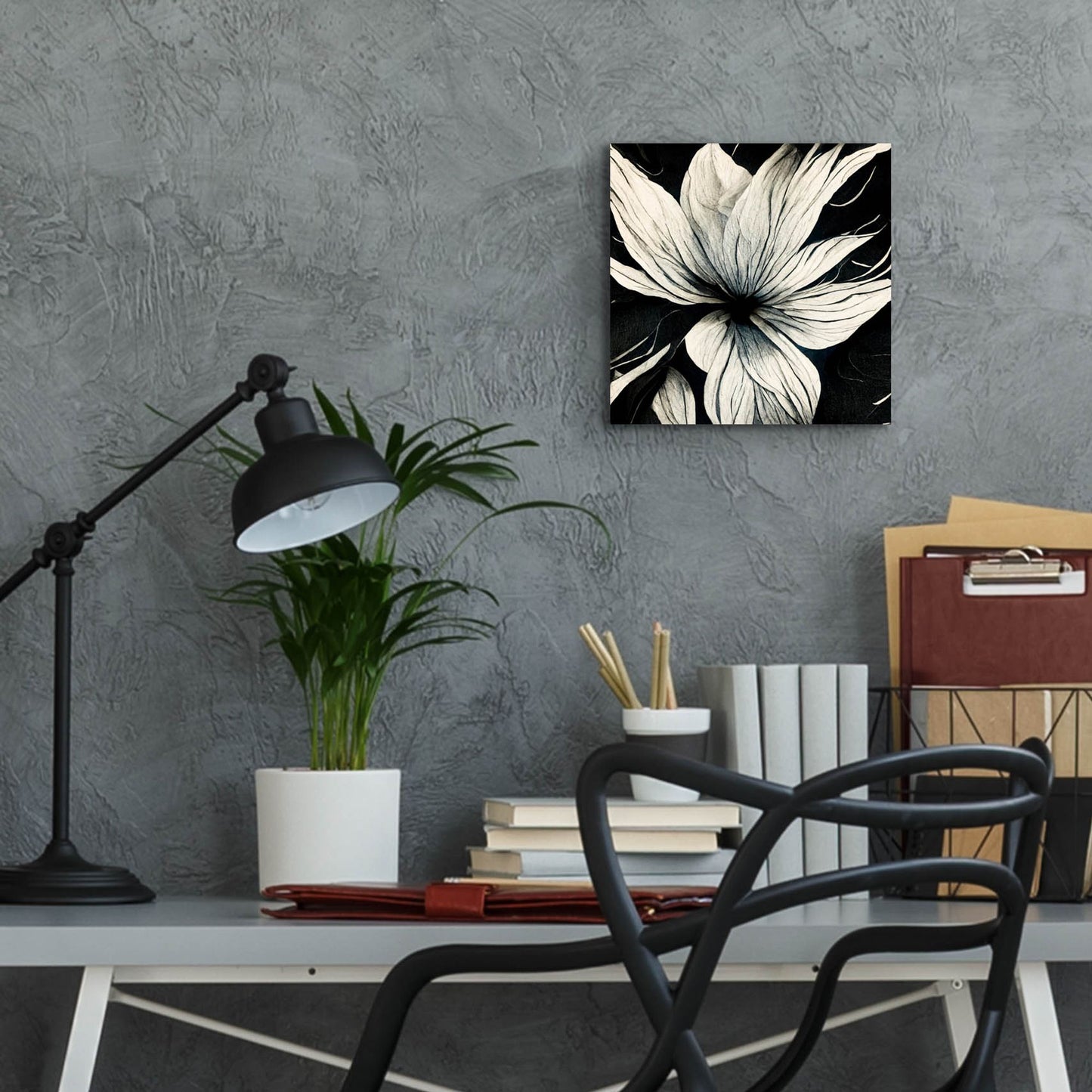 Epic Art 'Flowers Black White 32' by Ray Heere, Acrylic Glass Wall Art,12x12