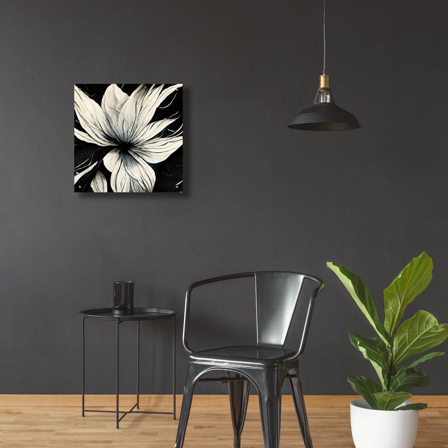 Epic Art 'Flowers Black White 32' by Ray Heere, Acrylic Glass Wall Art,24x24